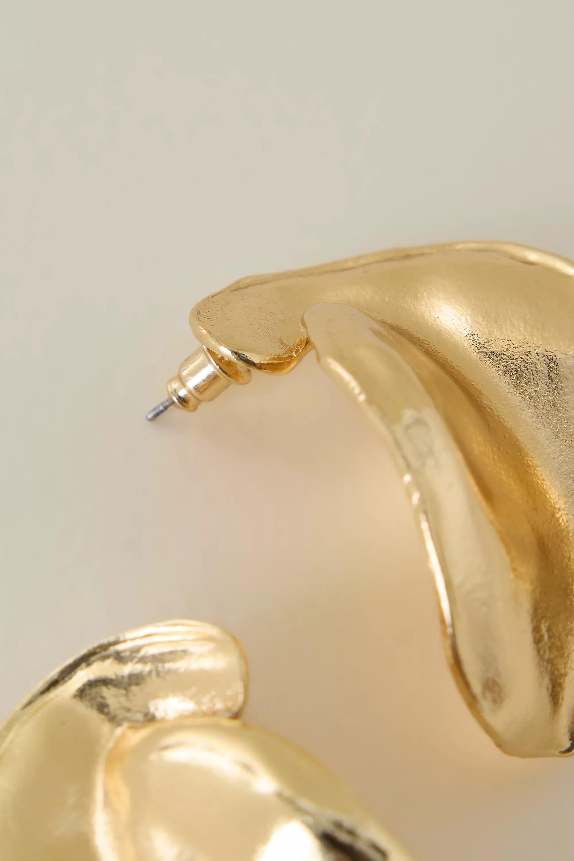 GOLD Gold-Plated Statement Post Earrings, A501_0070, medium