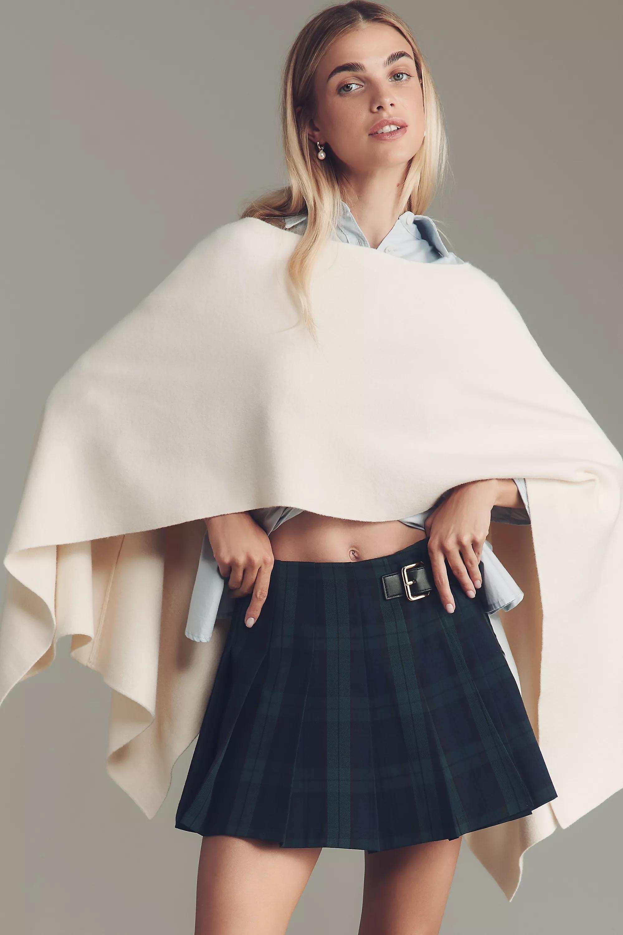 Mare Knit Poncho, White, A501_0012, large image number 0