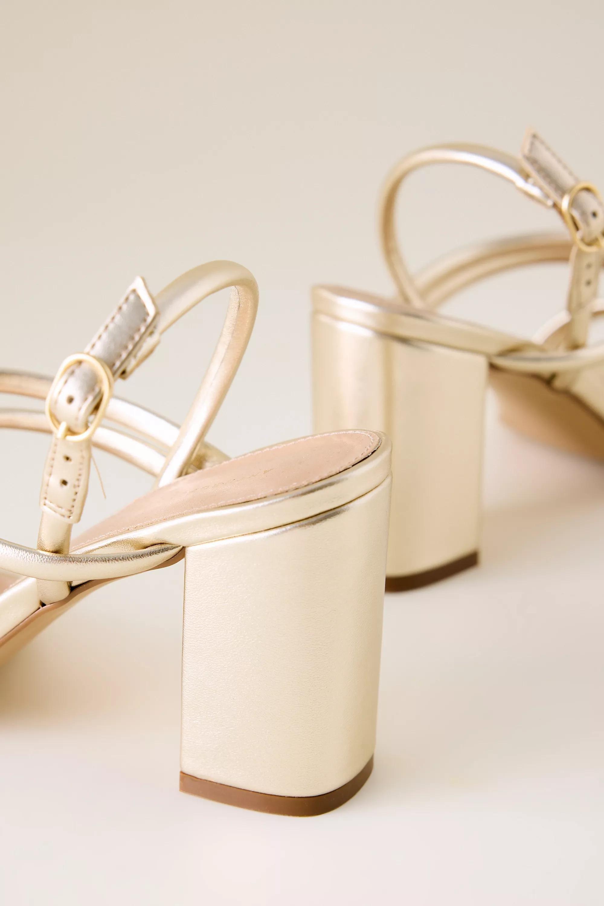 GOLD By Anthropologie Asymmetrical Strappy Heels, A501_0070, large image number 1