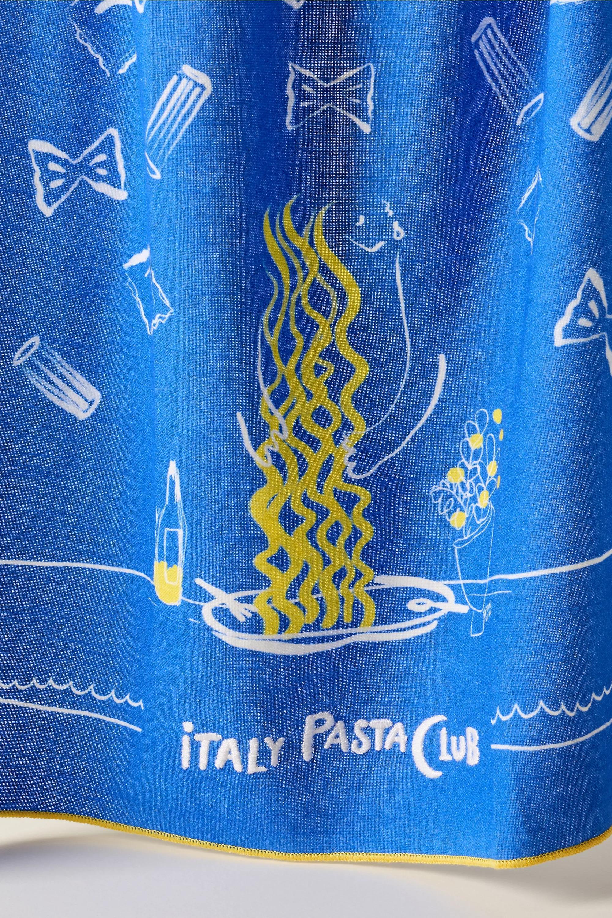 Das Rotes Rabbit Pasta Club Tea Towel, White, White, large image number 1