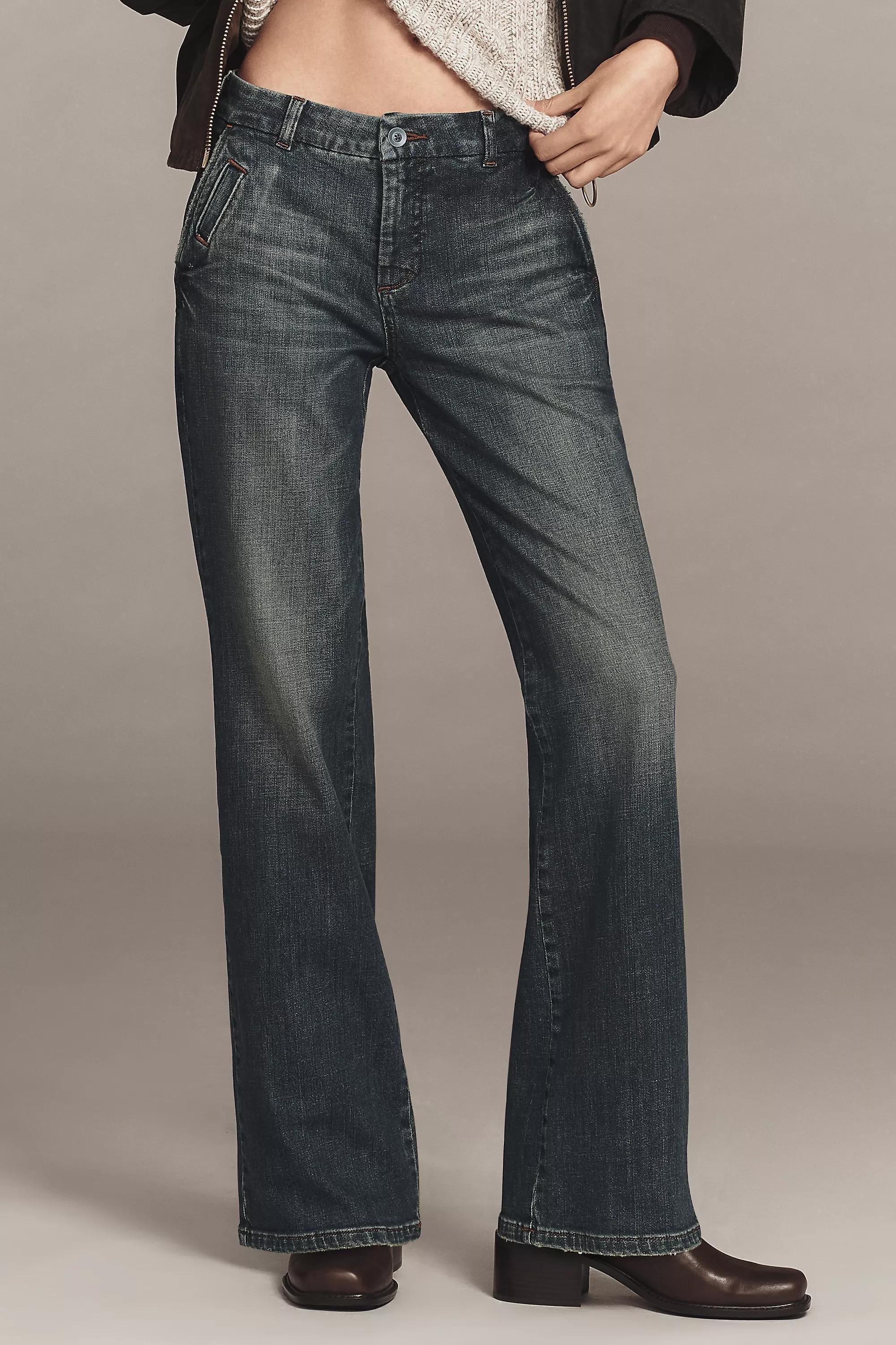 Pilcro Le Brun Low-Rise Bootcut Jeans, Blue, A501_0093, large image number 2
