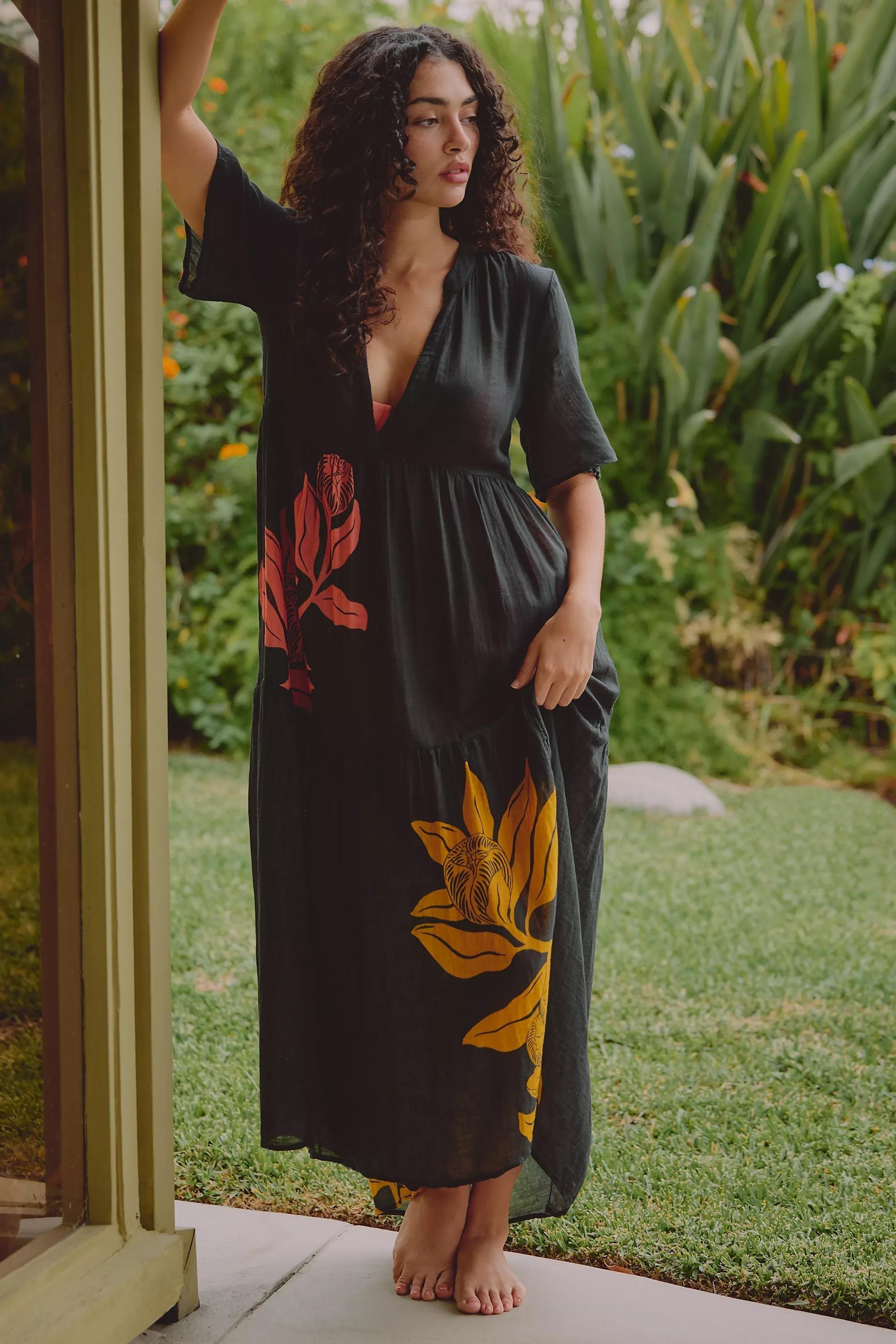By Celandine X Claire Johnson The Kallie Flowy Maxi Dress, Black, A501_0520, large image number 0