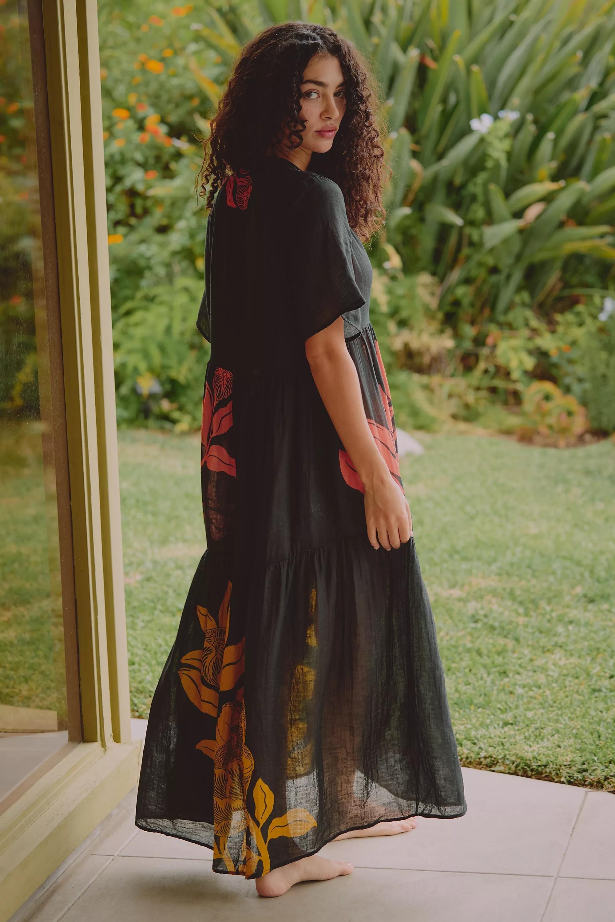 By Celandine X Claire Johnson The Kallie Flowy Maxi Dress, Black, A501_0520, large image number 1