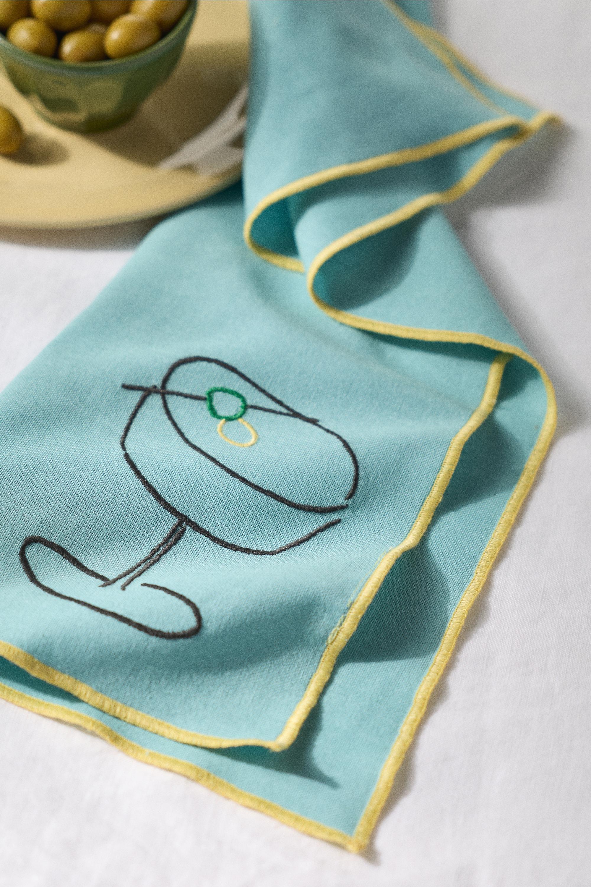 Phthalo Ruth Cotton Napkins, Set Of 2, Blue, A501_0045, large image number 0