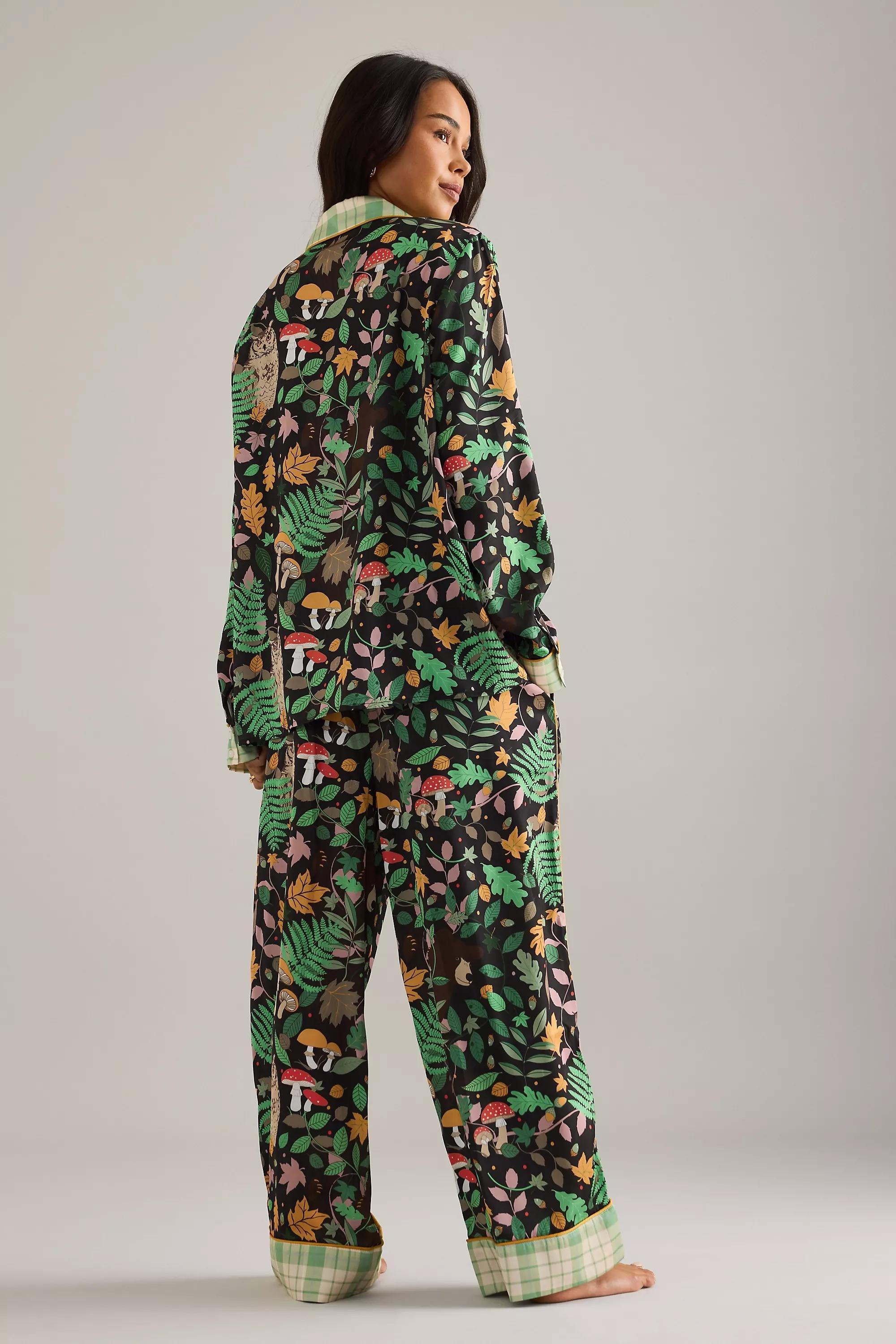 Karen Mabon Magic Forest Long Pyjama Set, Green, A501_0038, medium