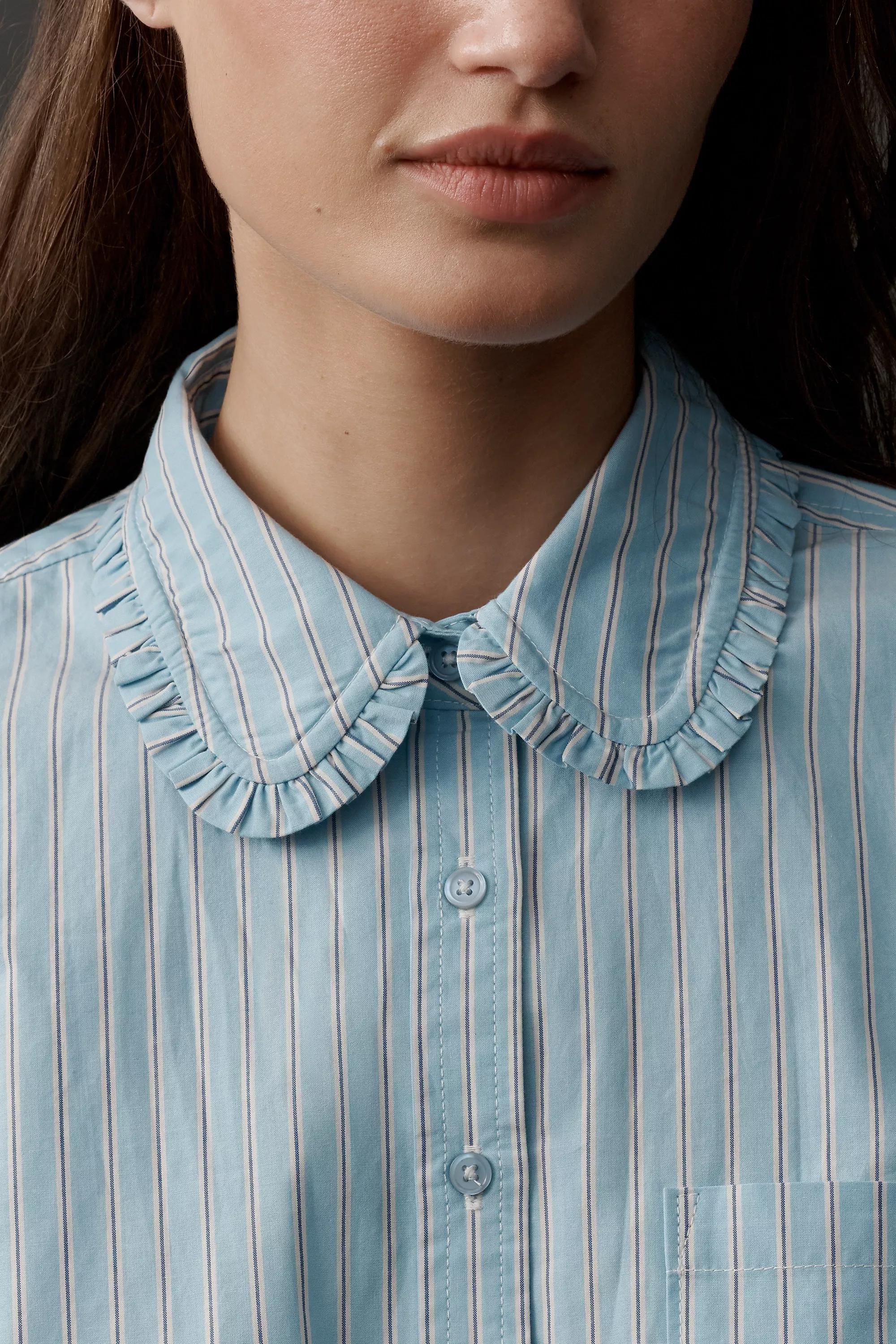 Stripe Maeve Necktie Oxford Buttondown Shirt, Blue, A501_0546, large image number 3