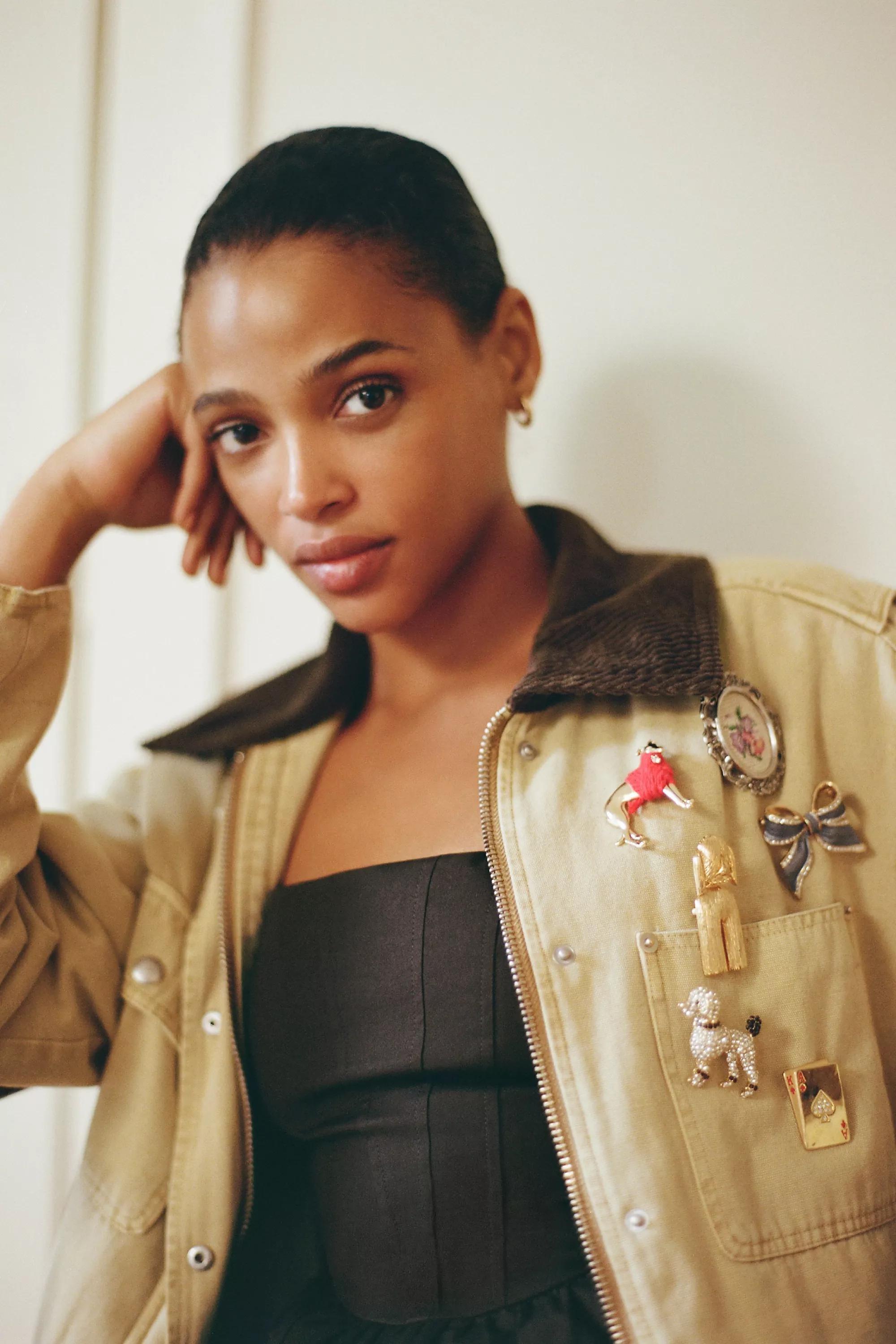 Crystal Bow Brooch, Blue, A501_0044, large image number 1