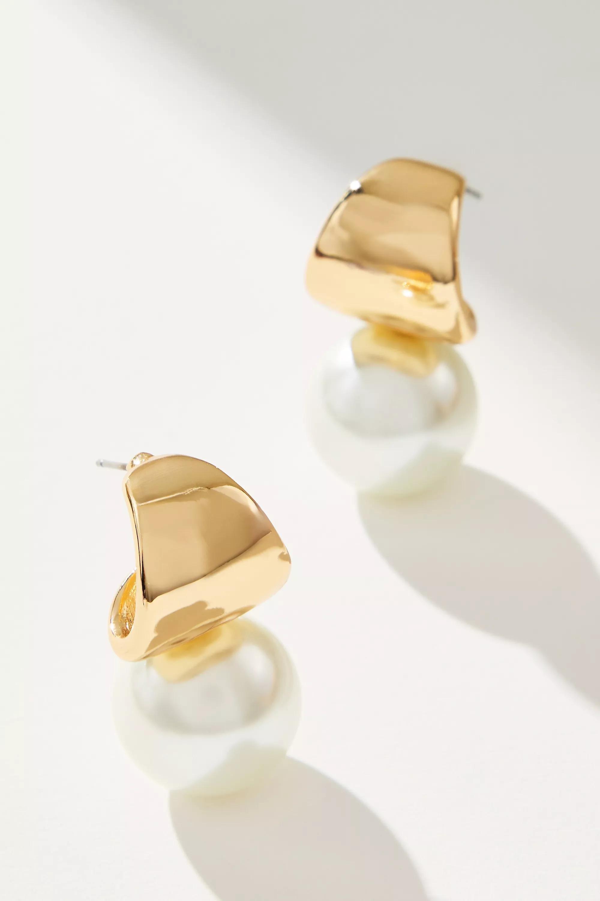 Pearl Drop Post Earrings, A501_0017, large image number 0