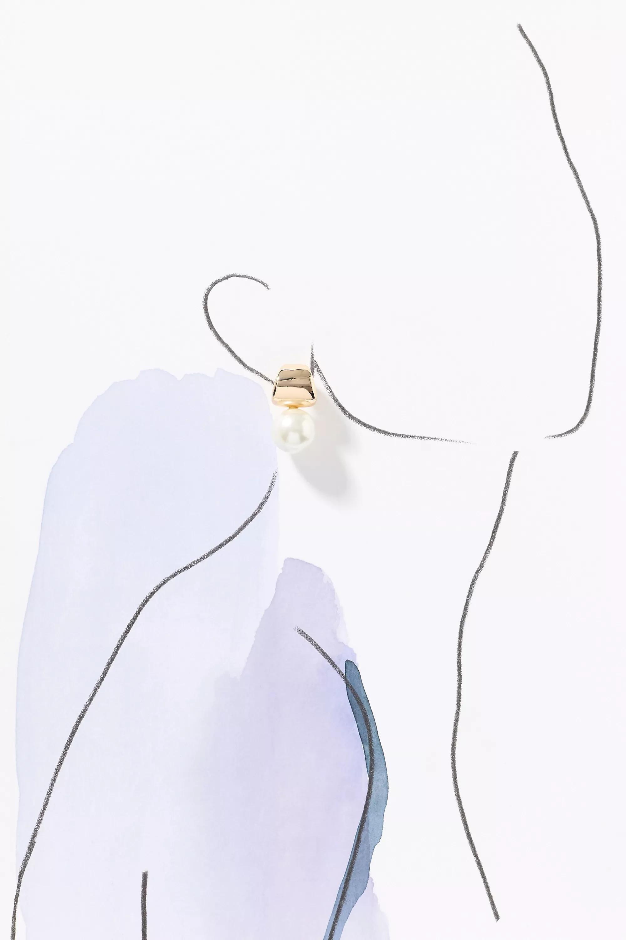 Pearl Drop Post Earrings, A501_0017, large image number 2