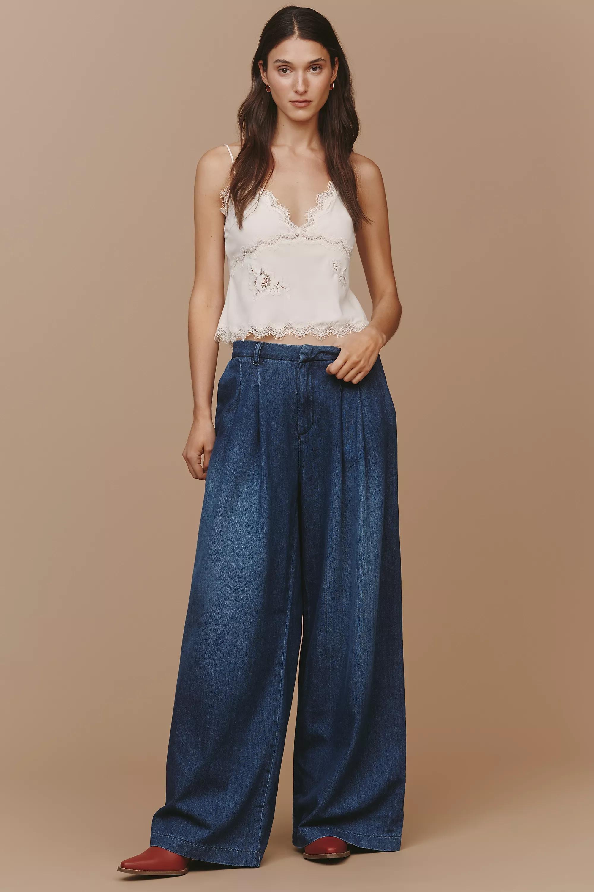 By Pilcro High Rise Wide-Leg Jeans, Blue, A501_0093, large image number 0