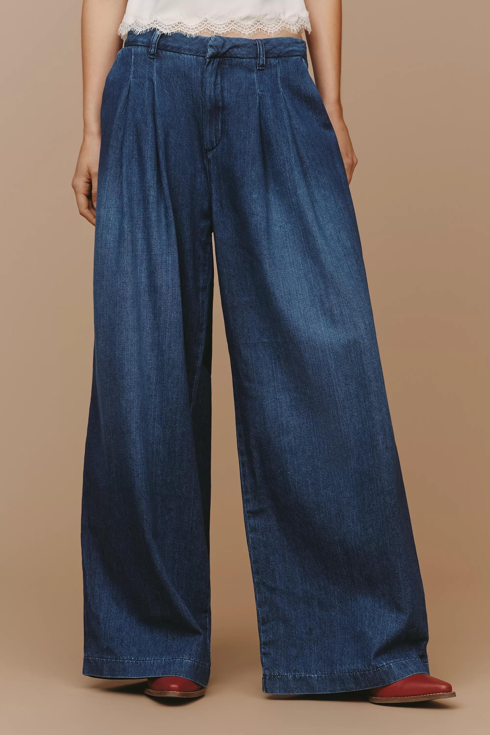 By Pilcro High Rise Wide-Leg Jeans, Blue, A501_0093, large image number 1