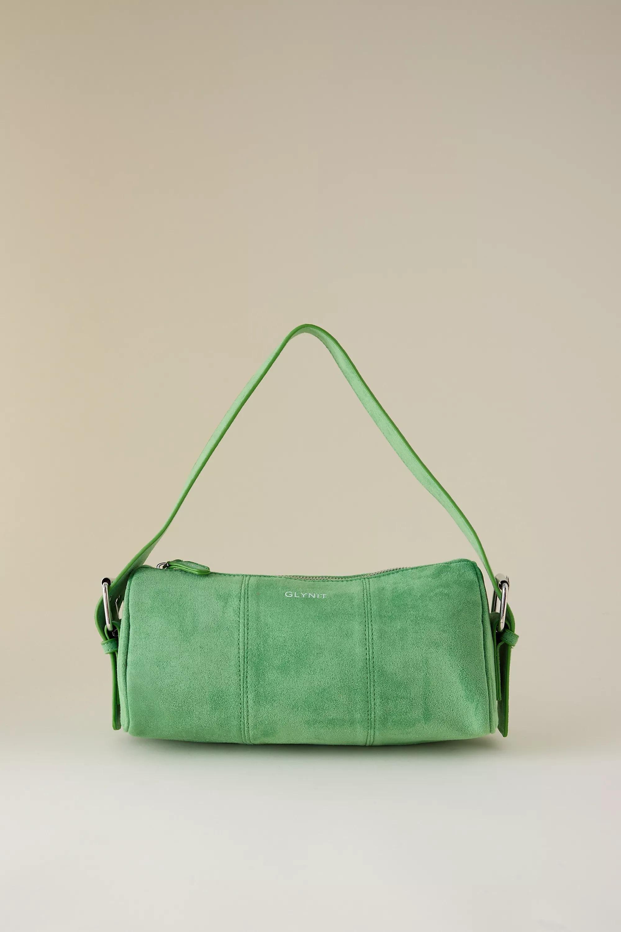 Glynit Posy Faux-Suede Shoulder Bag, Green, A501_0030, large image number 0