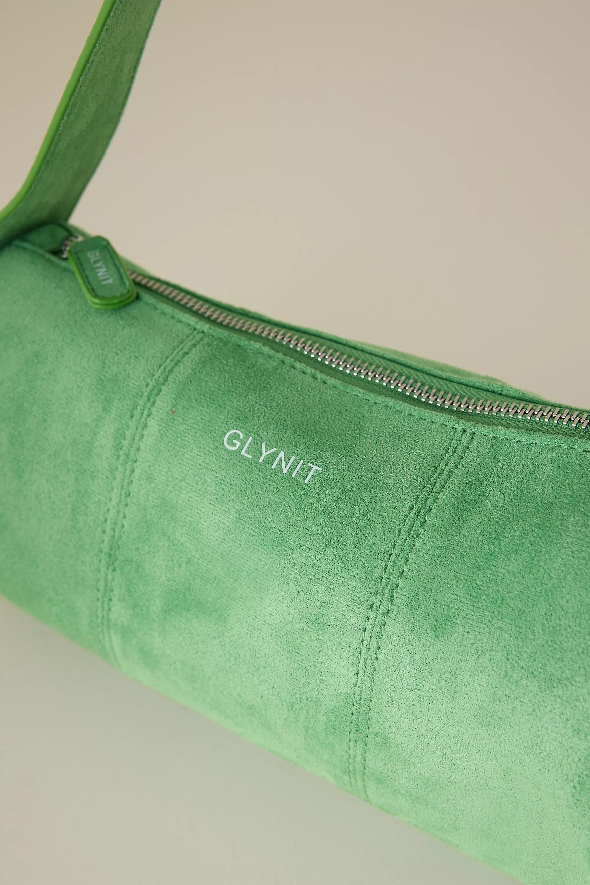 Glynit Posy Faux-Suede Shoulder Bag, Green, A501_0030, large image number 2