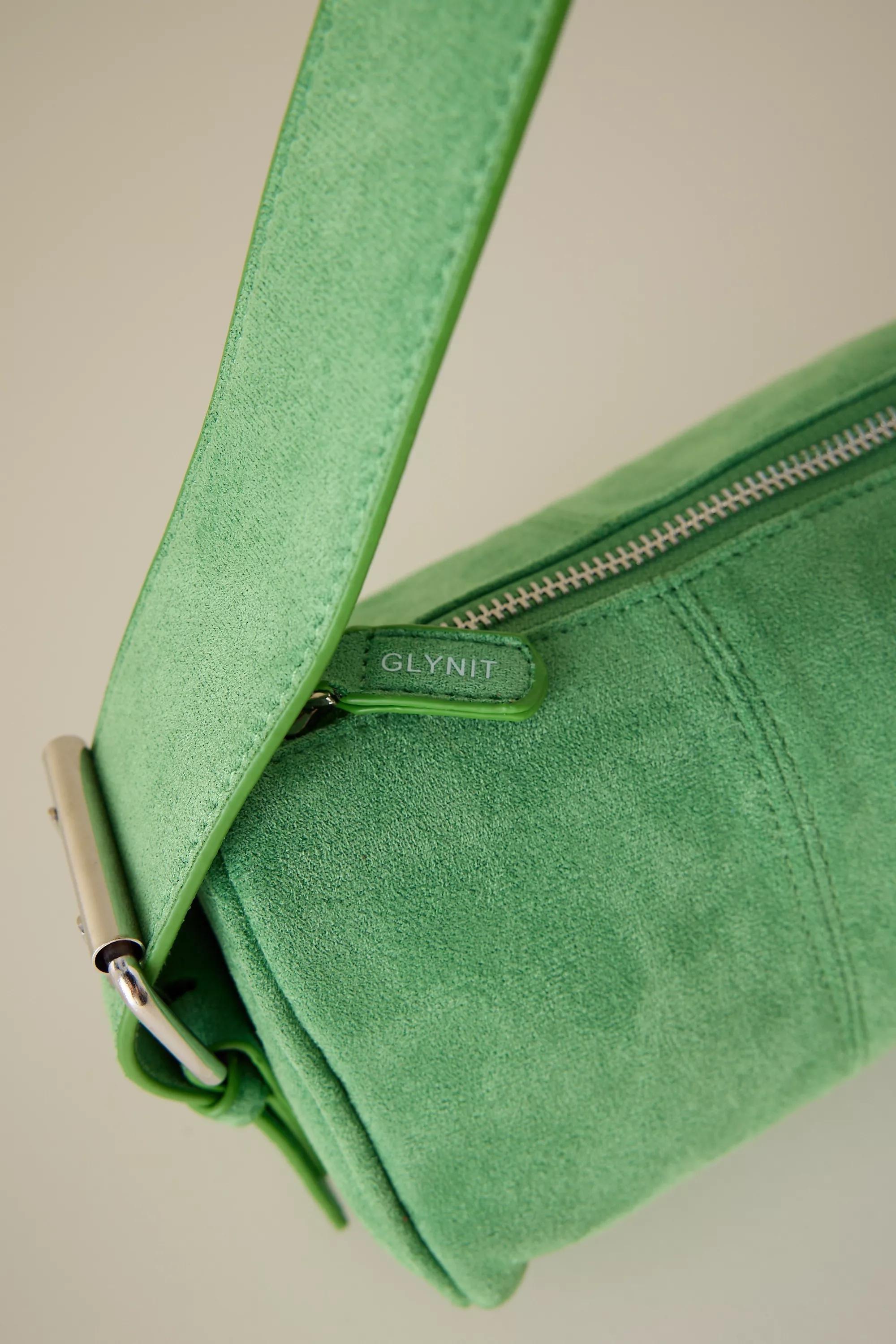 Glynit Posy Faux-Suede Shoulder Bag, Green, A501_0030, large image number 3