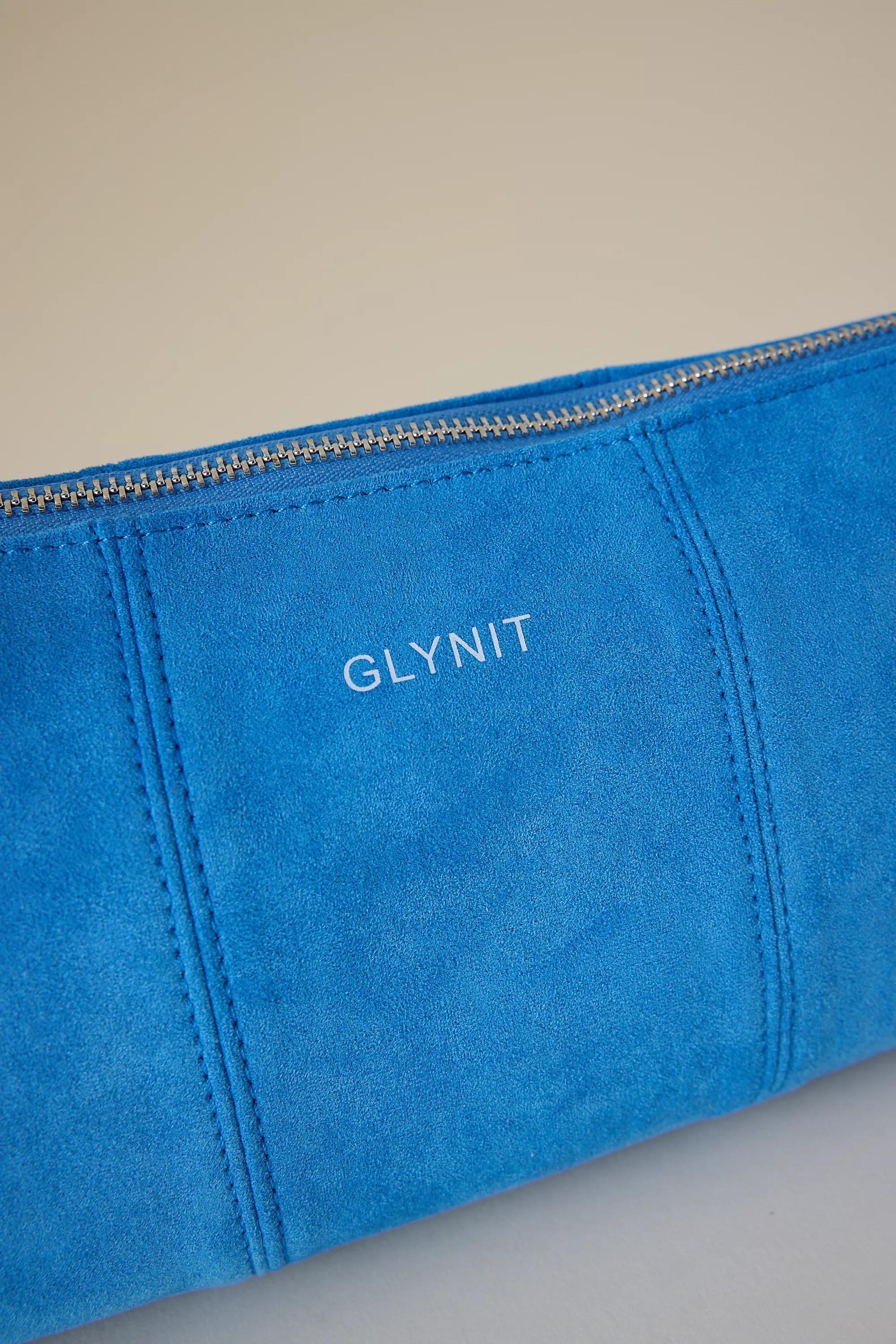 Glynit Posy Faux-Suede Shoulder Bag, Blue, A501_0040, large image number 3