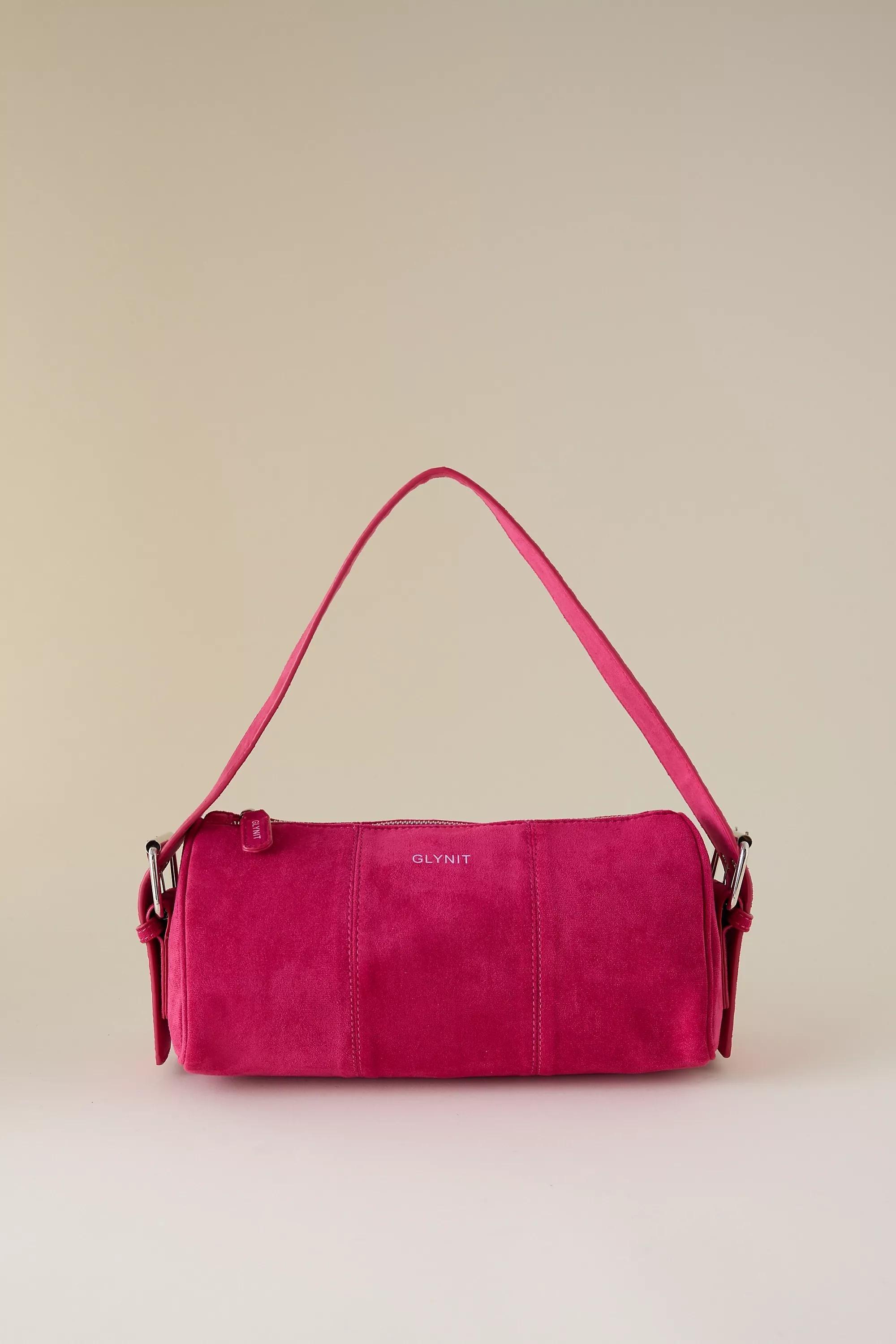 Glynit Posy Faux-Suede Shoulder Bag, Pink, A501_0066, large image number 0