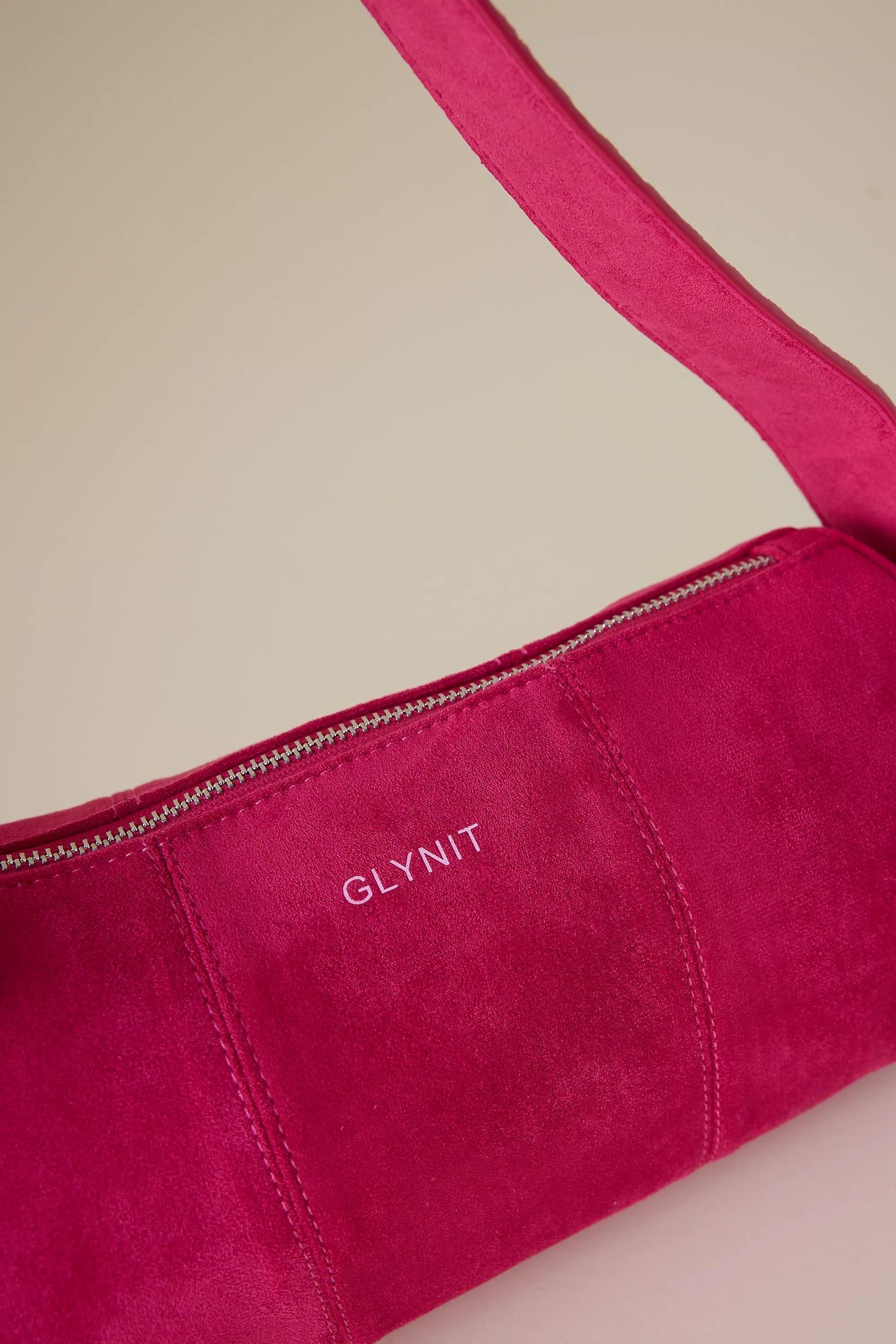 Glynit Posy Faux-Suede Shoulder Bag, Pink, A501_0066, large image number 1