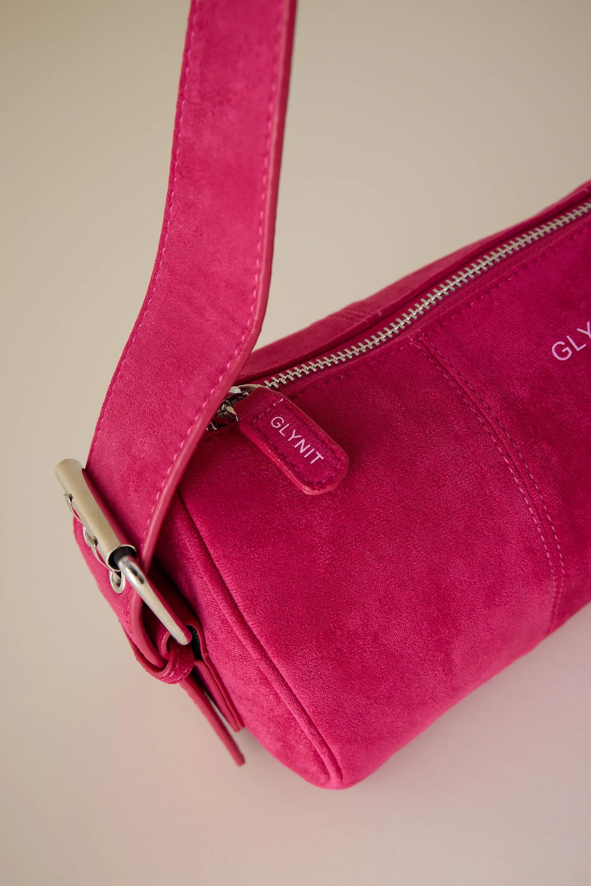 Glynit Posy Faux-Suede Shoulder Bag, Pink, A501_0066, large image number 2