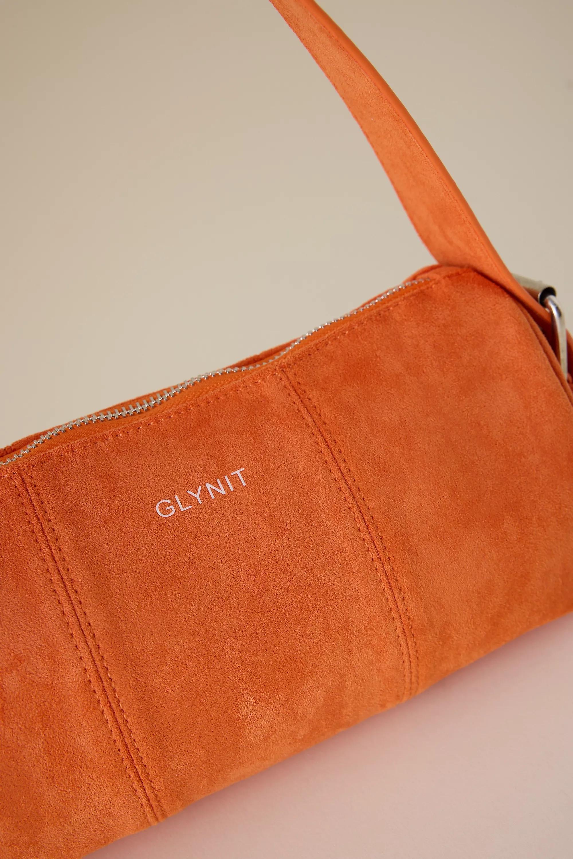Glynit Posy Faux-Suede Shoulder Bag, Orange, A501_0080, large image number 1