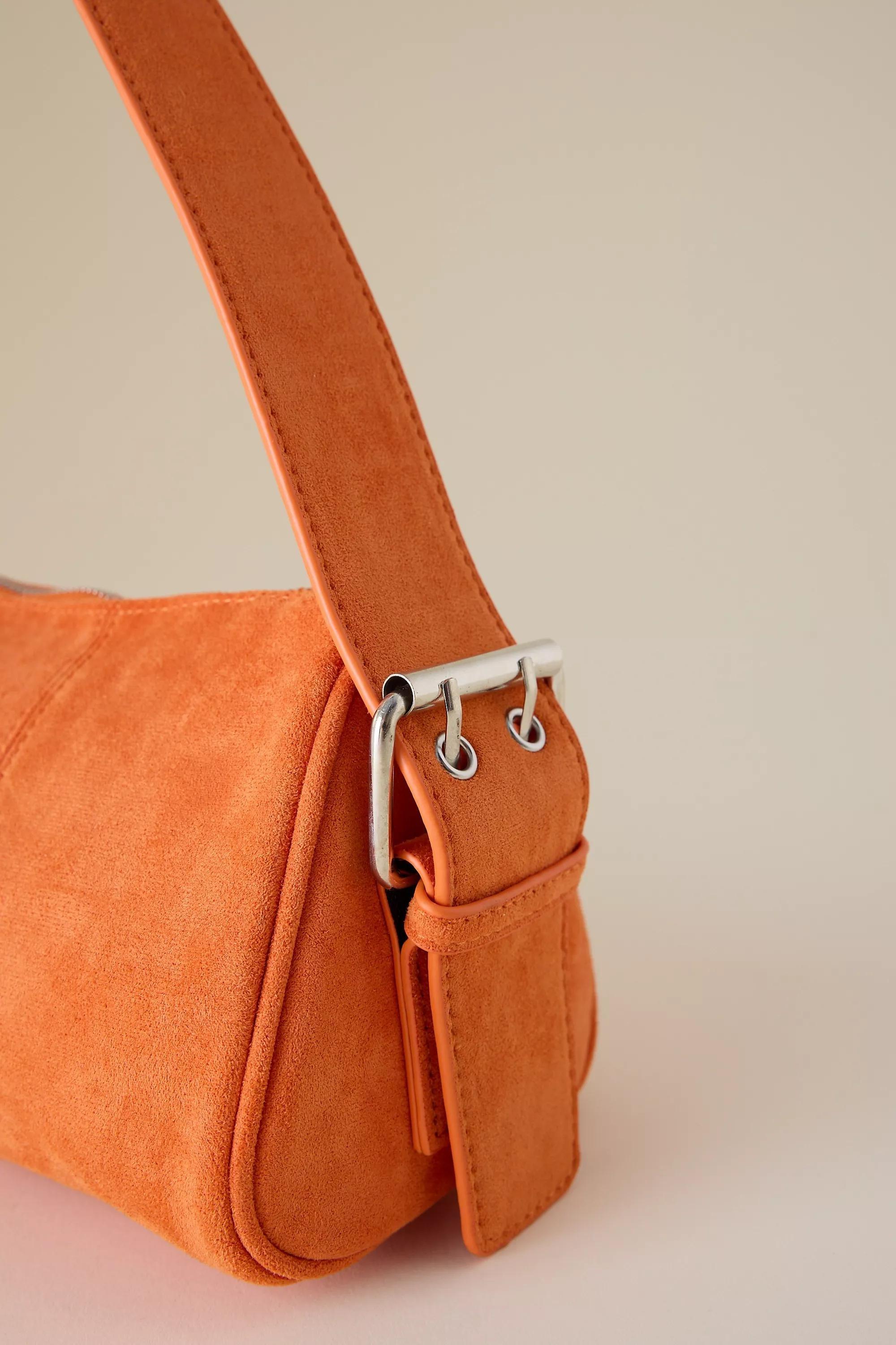 Glynit Posy Faux-Suede Shoulder Bag, Orange, A501_0080, large image number 2