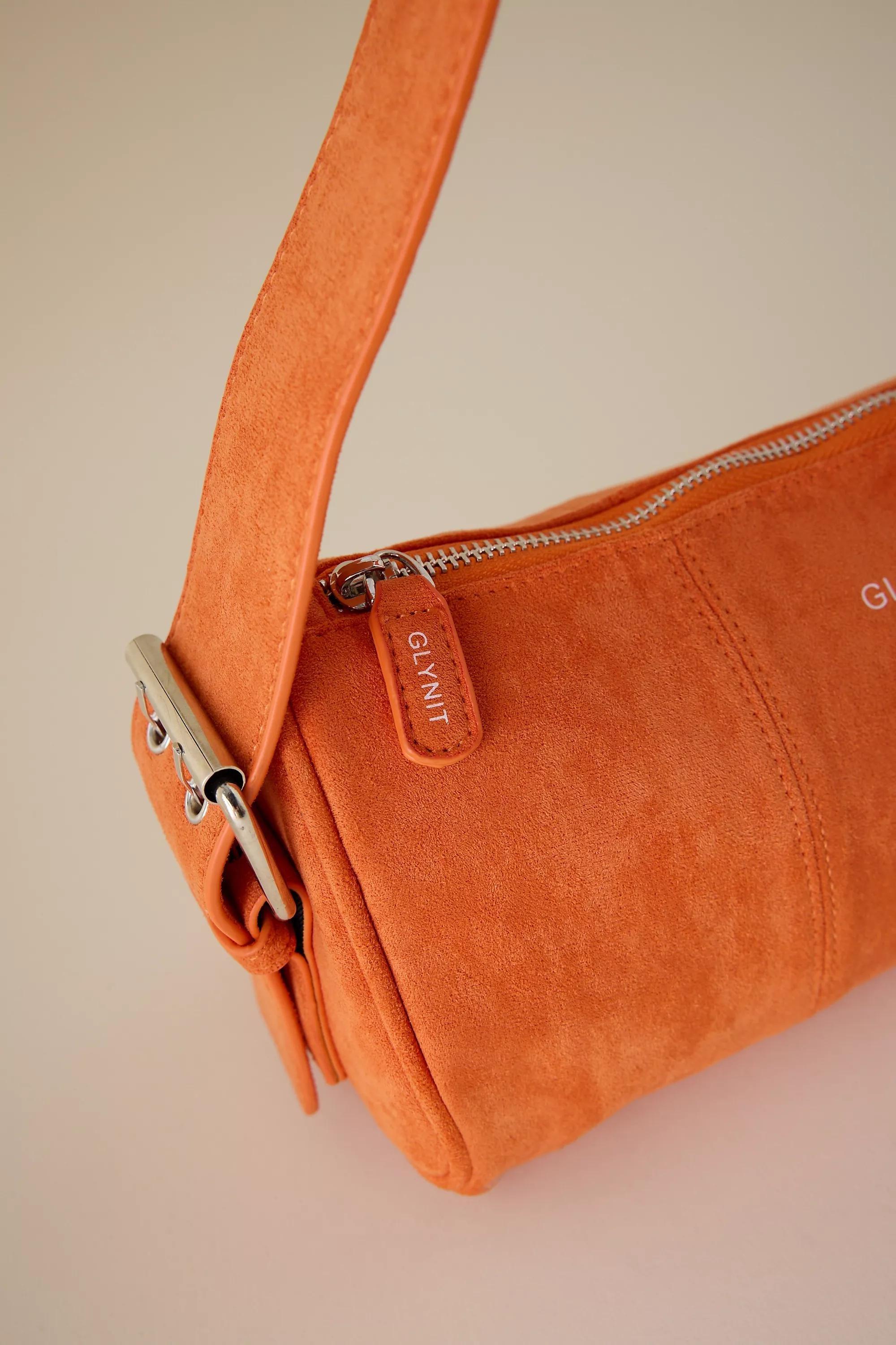 Glynit Posy Faux-Suede Shoulder Bag, Orange, A501_0080, large image number 3