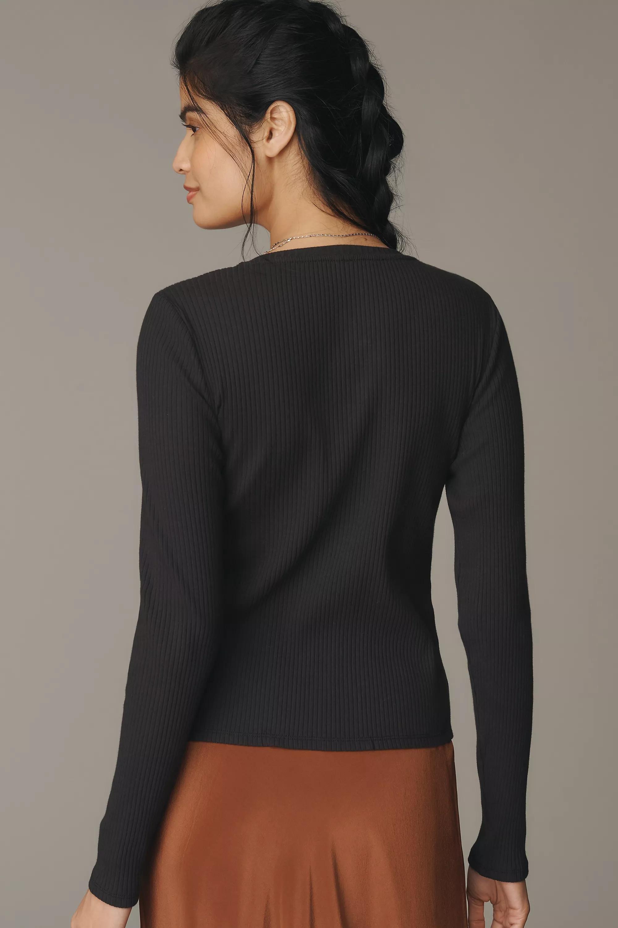 By Anthropologie Hoop-Clasp Cardigan Sweater, Black, A501_0001, large image number 1