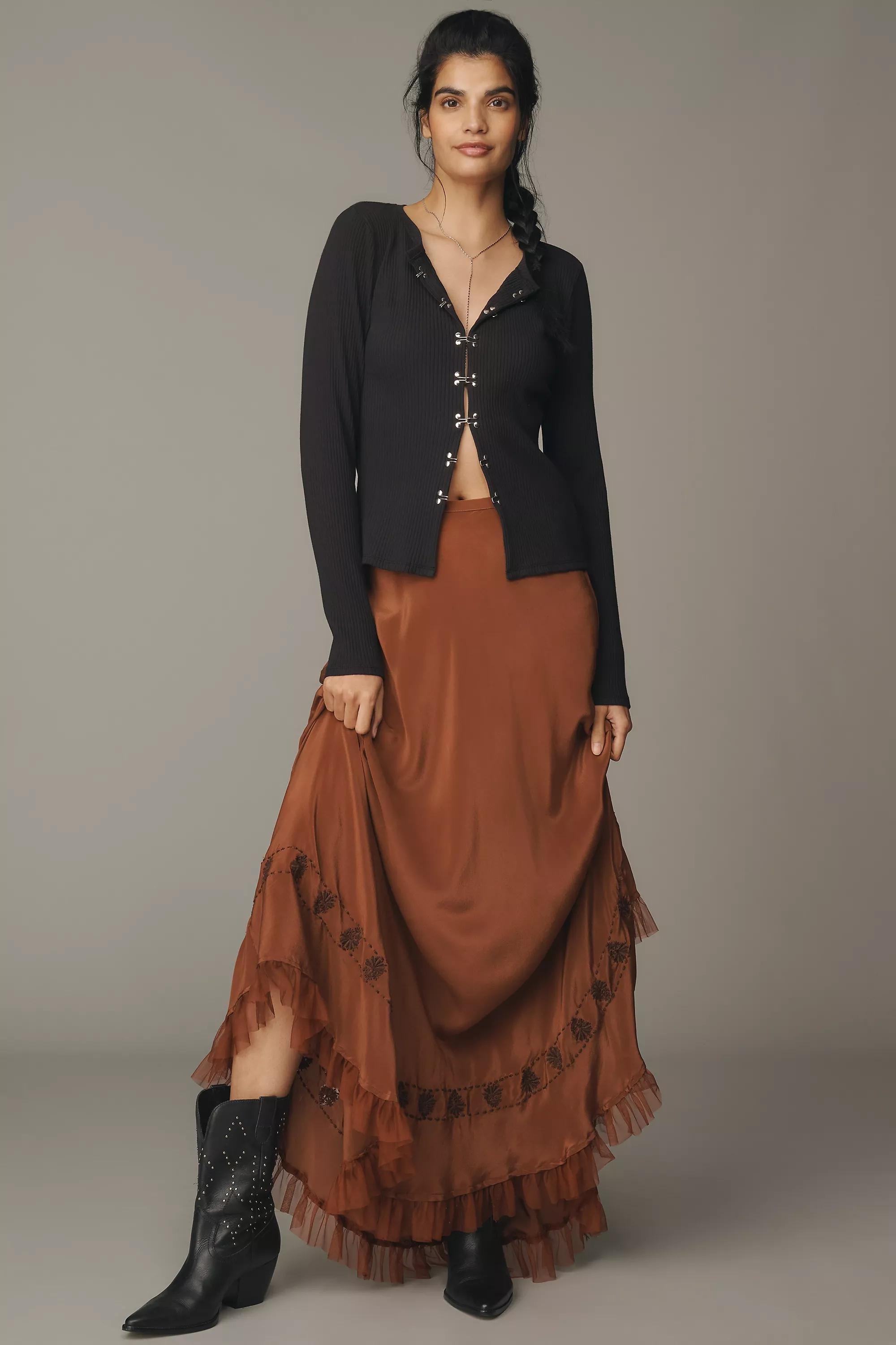 By Anthropologie Hoop-Clasp Cardigan Sweater, Black, A501_0001, large image number 3