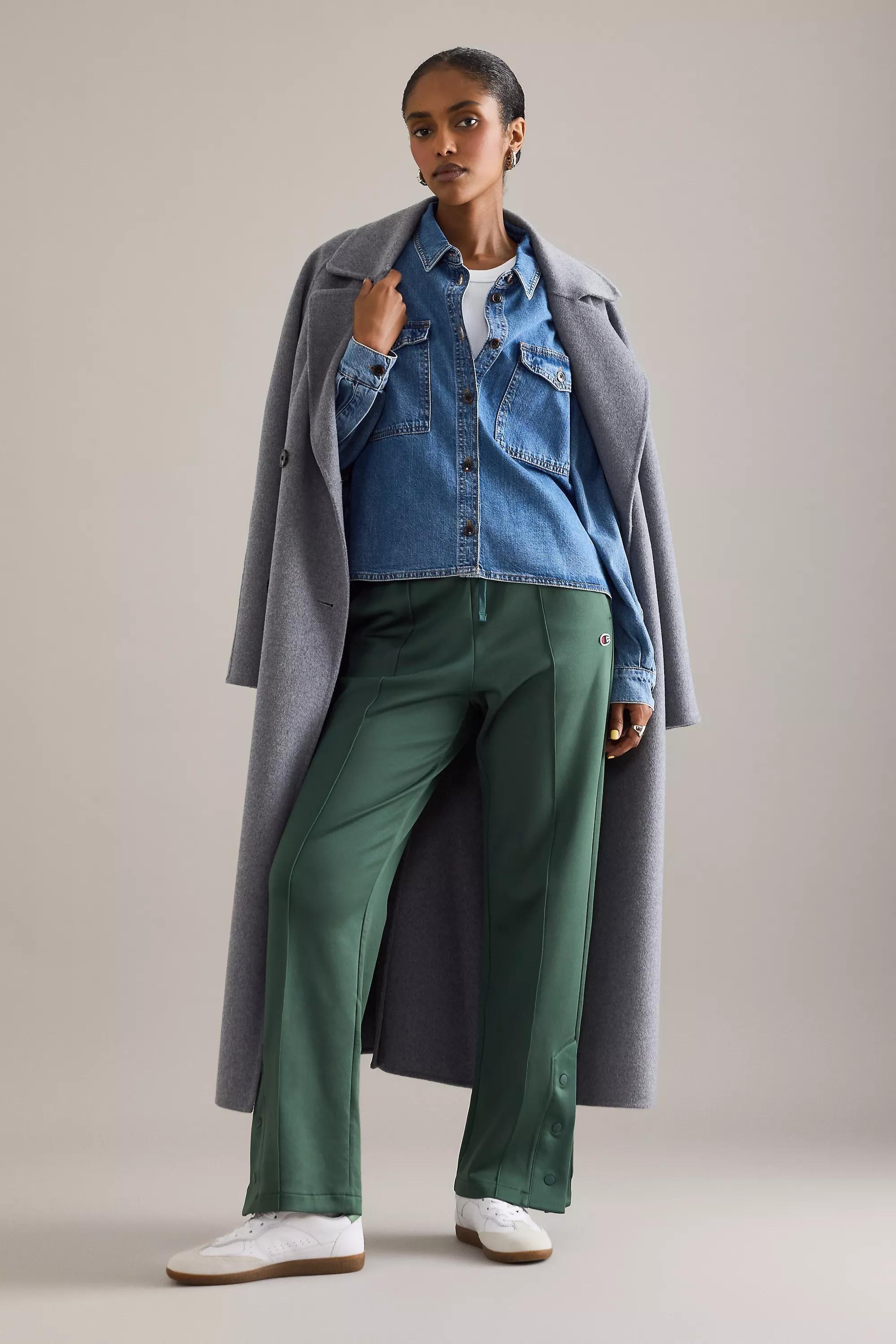 By Anthropologie Long-Sleeve Crop Denim Top, Blue, A501_0093, large image number 1