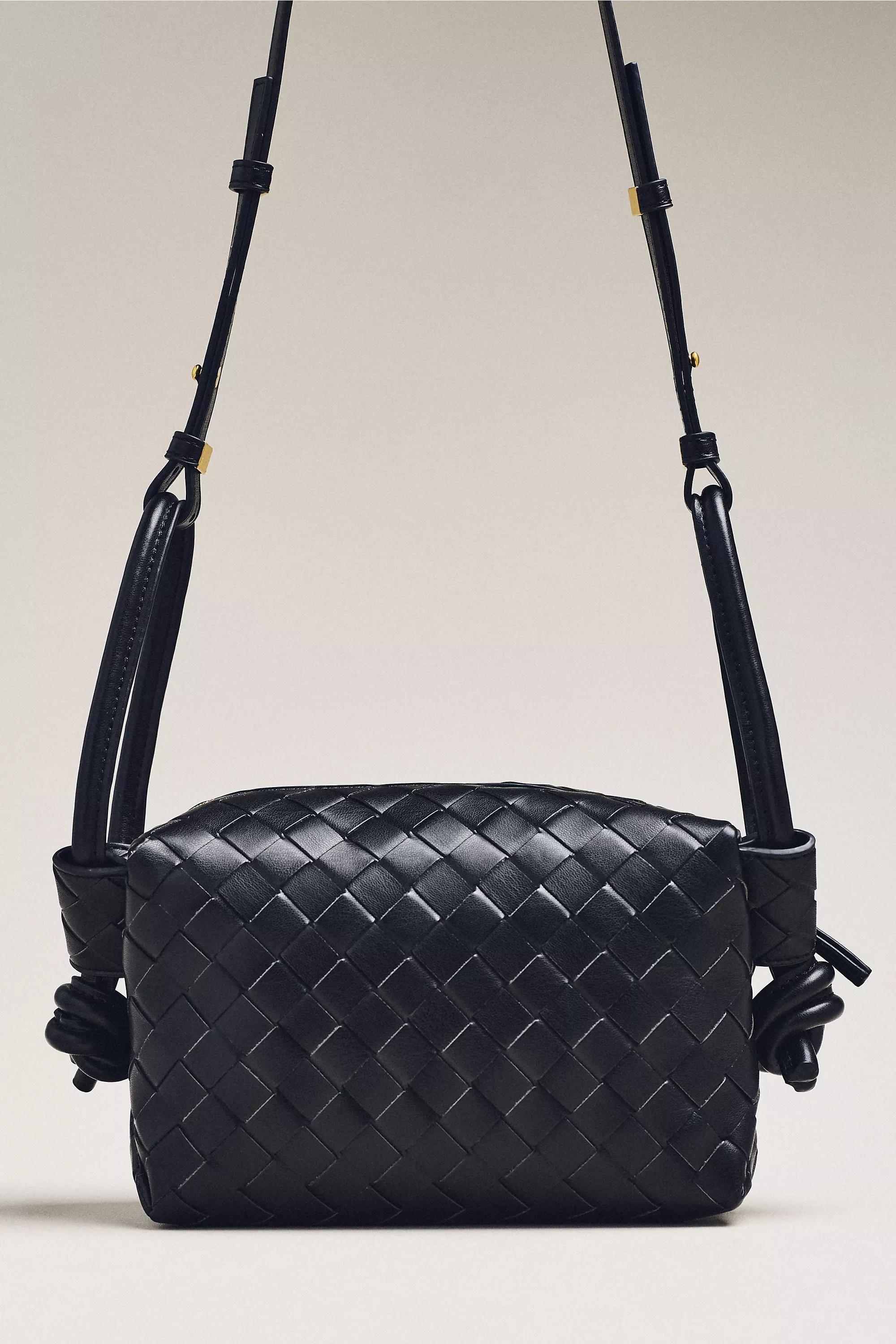 Loop-Strap Woven Crossbody Bag, Black, A501_0001, large image number 2