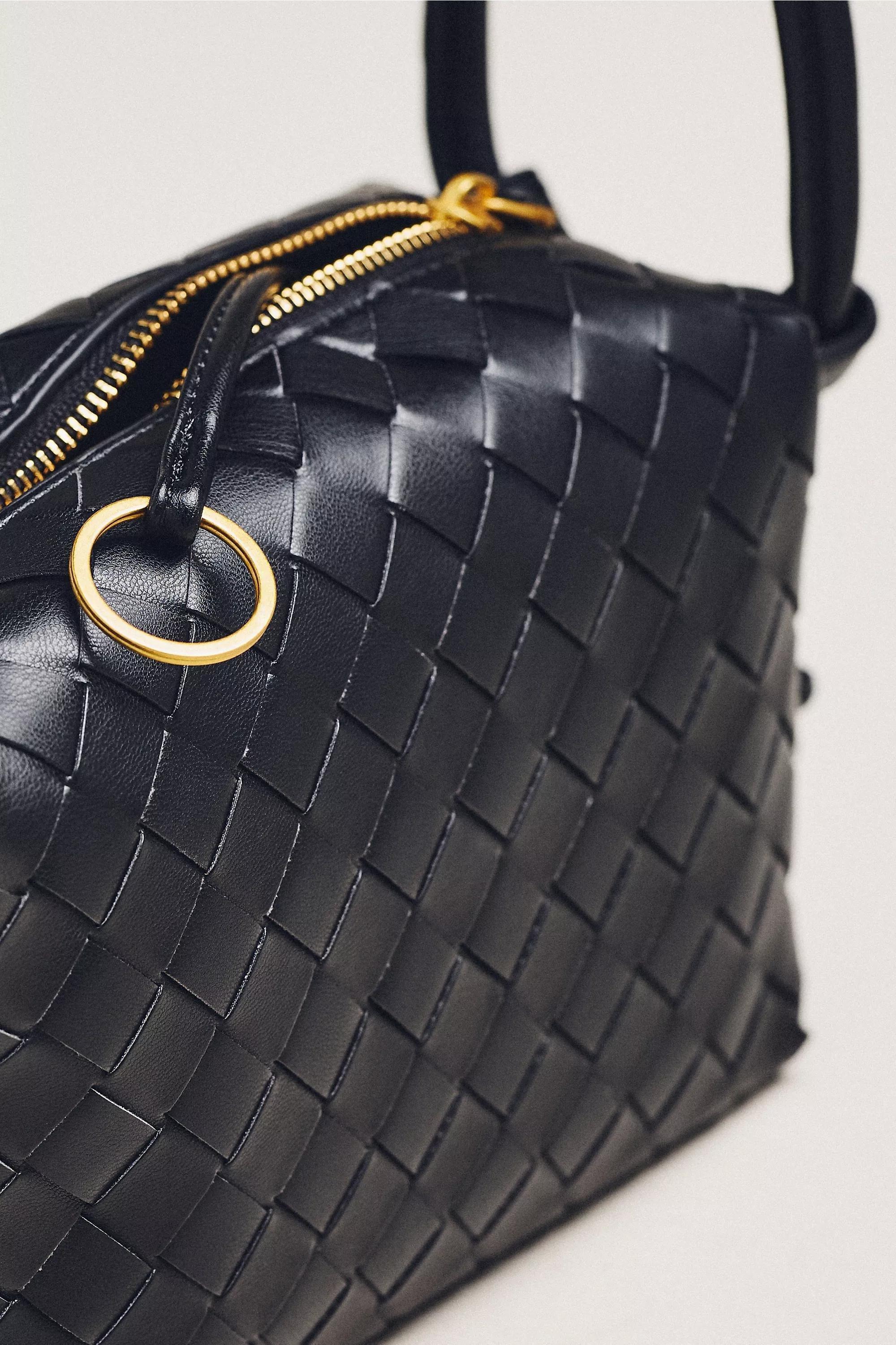 Loop-Strap Woven Crossbody Bag, Black, A501_0001, large image number 4