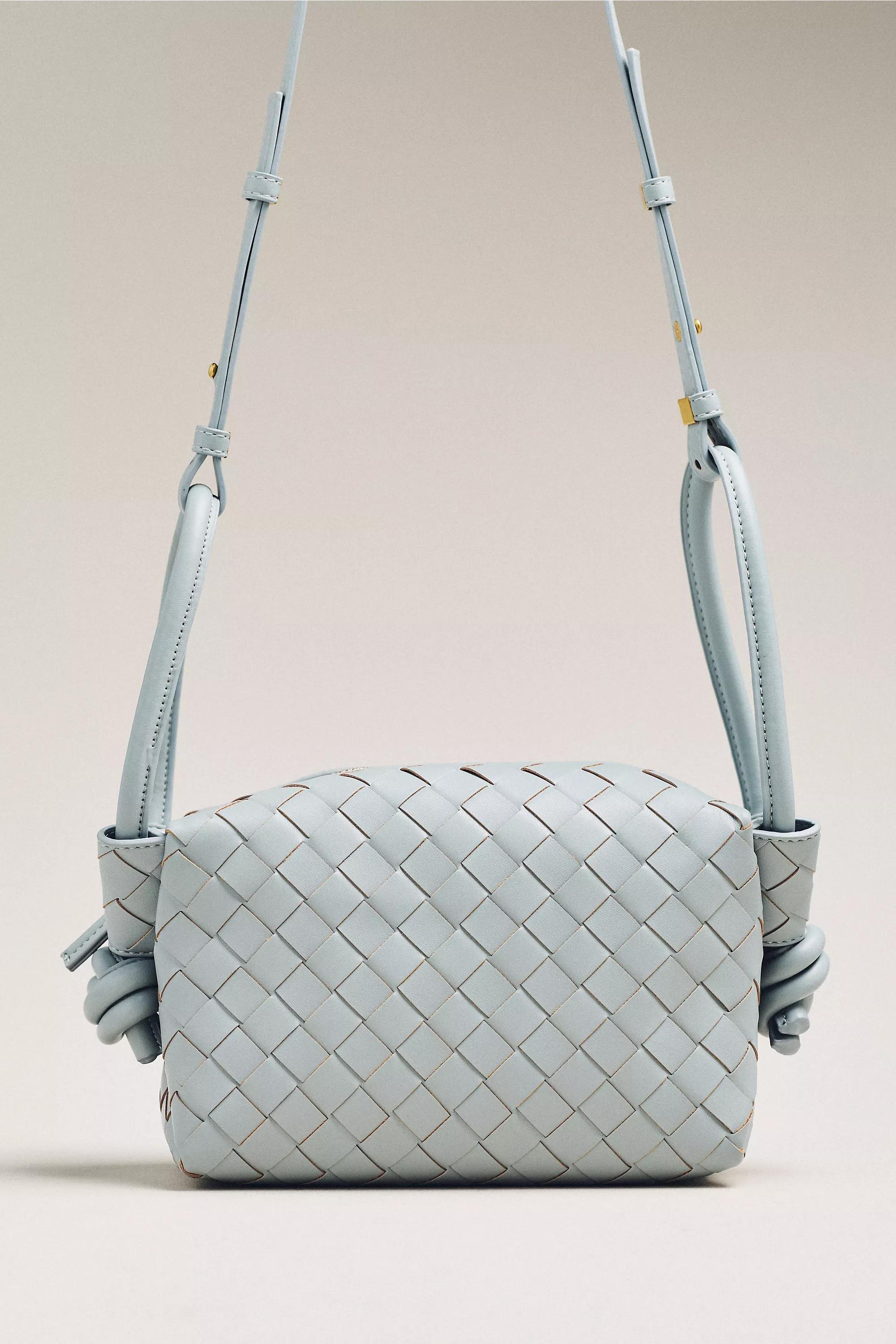 Loop-Strap Woven Crossbody Bag, Blue, Blue, medium