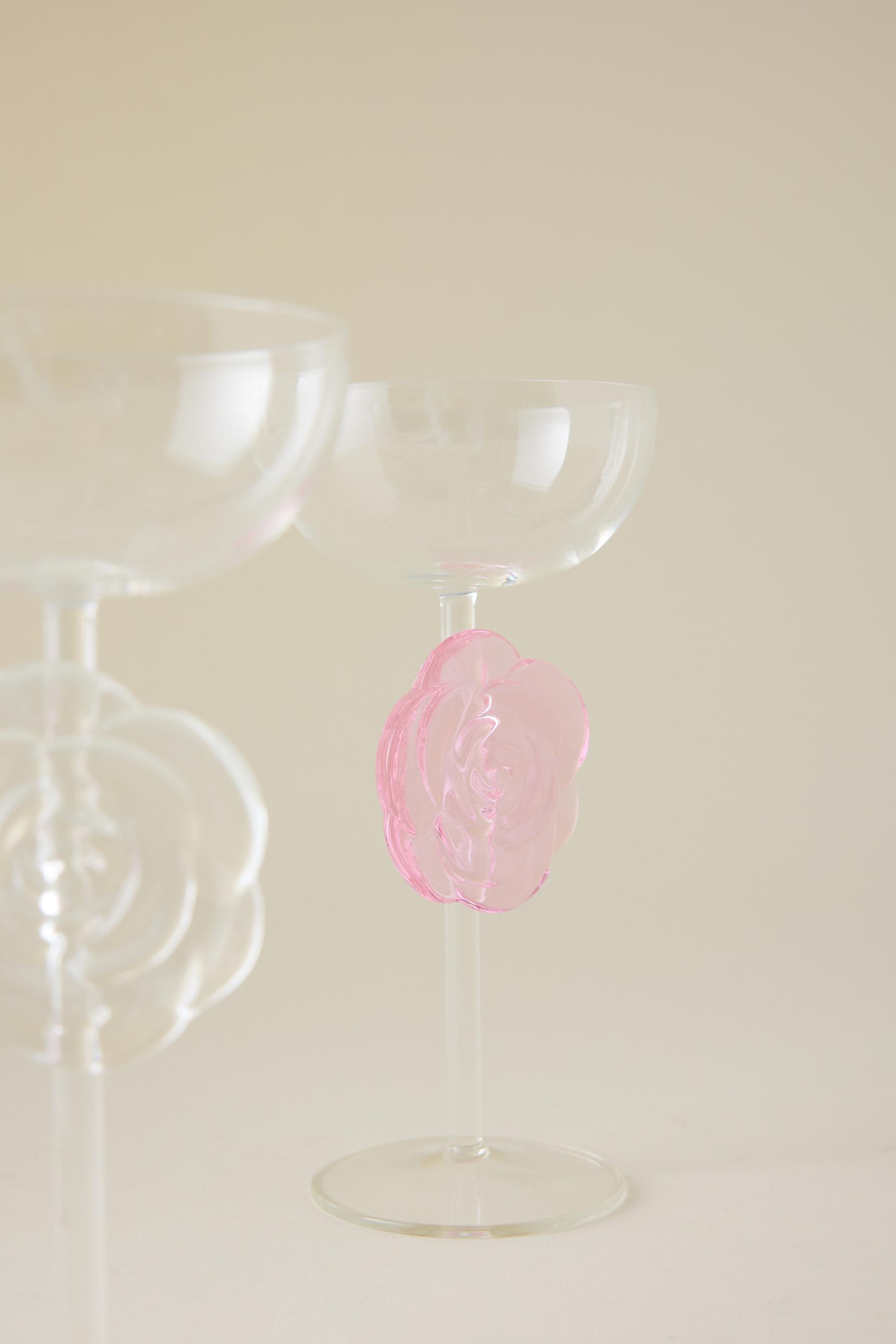 Lepel Club Rosette Coupe Glass, Pink, Pink, large image number 1