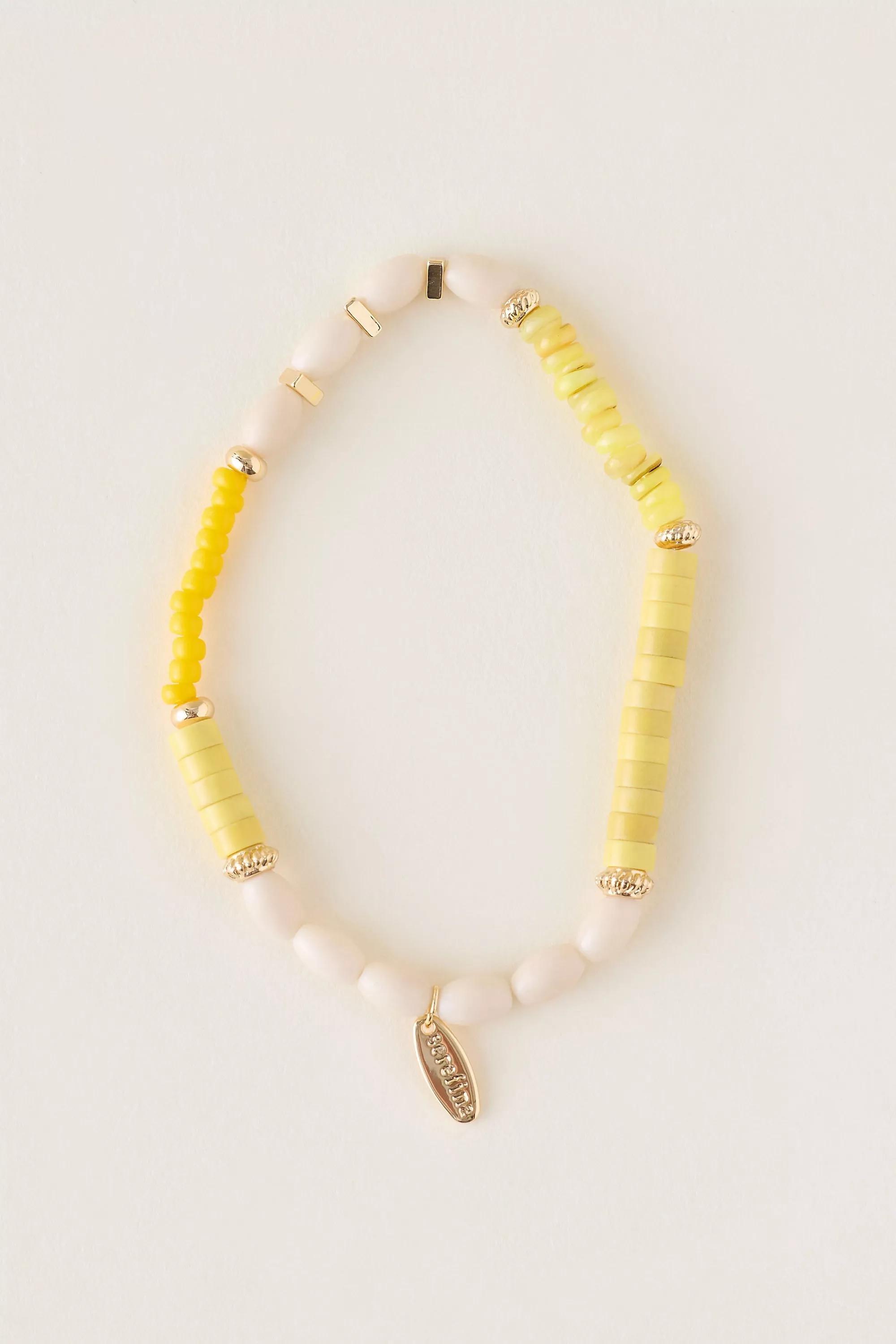 Beaded Stretch Bracelet, Yellow, A501_0072, large image number 0