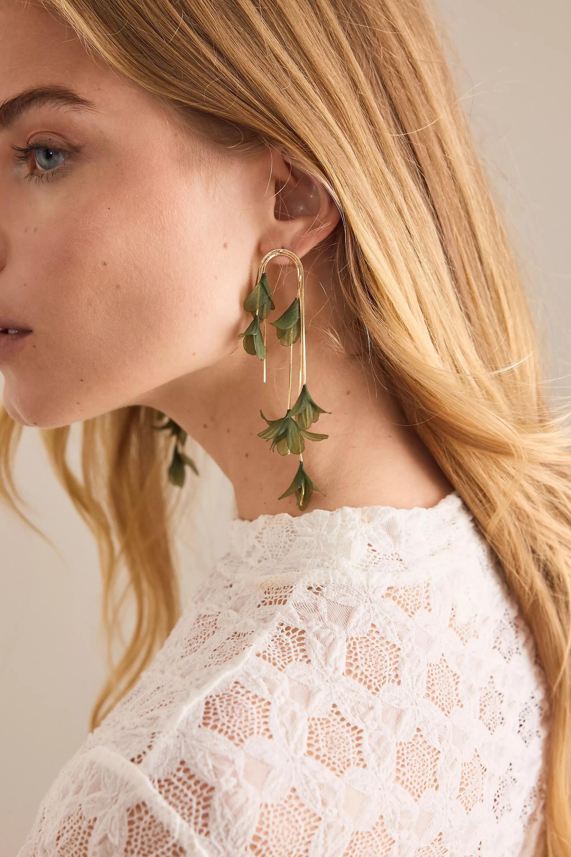 Flutter Flower Drop Earrings, A501_0030, large image number 4