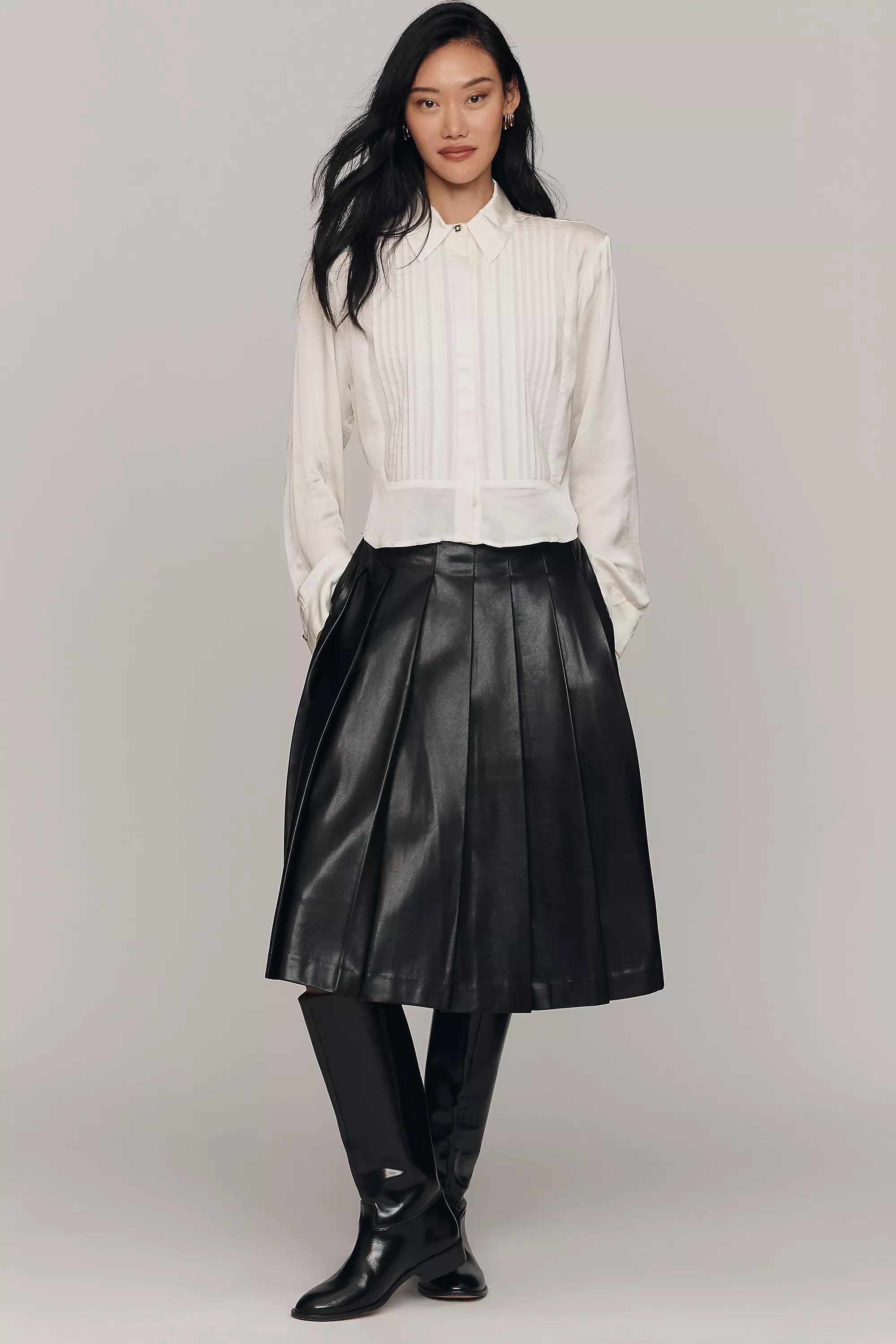 Ivory Maeve Silky Crop Shirt, A501_0011, large image number 3