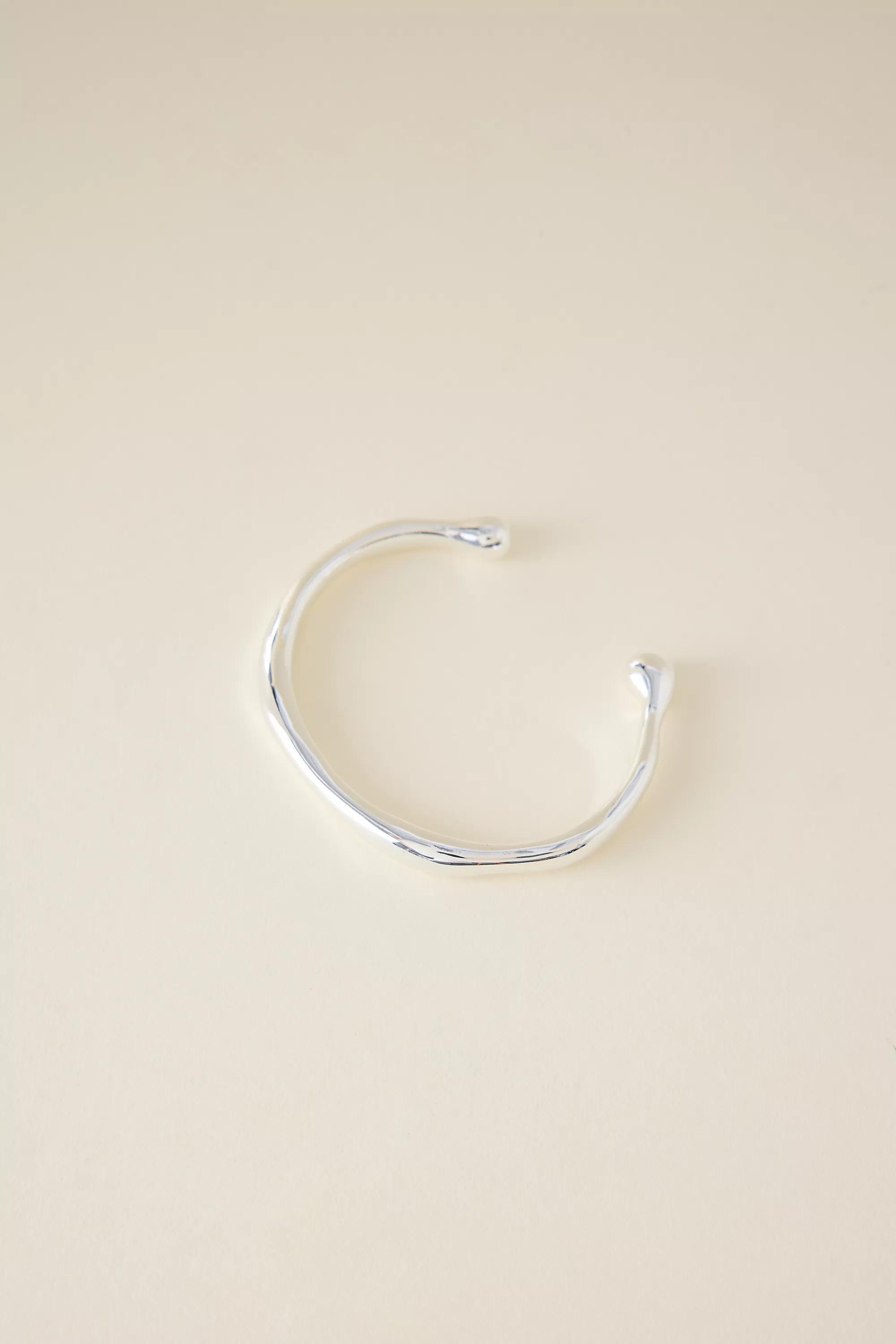 SILVER Hammered Cuff Bracelet, A501_0007, medium