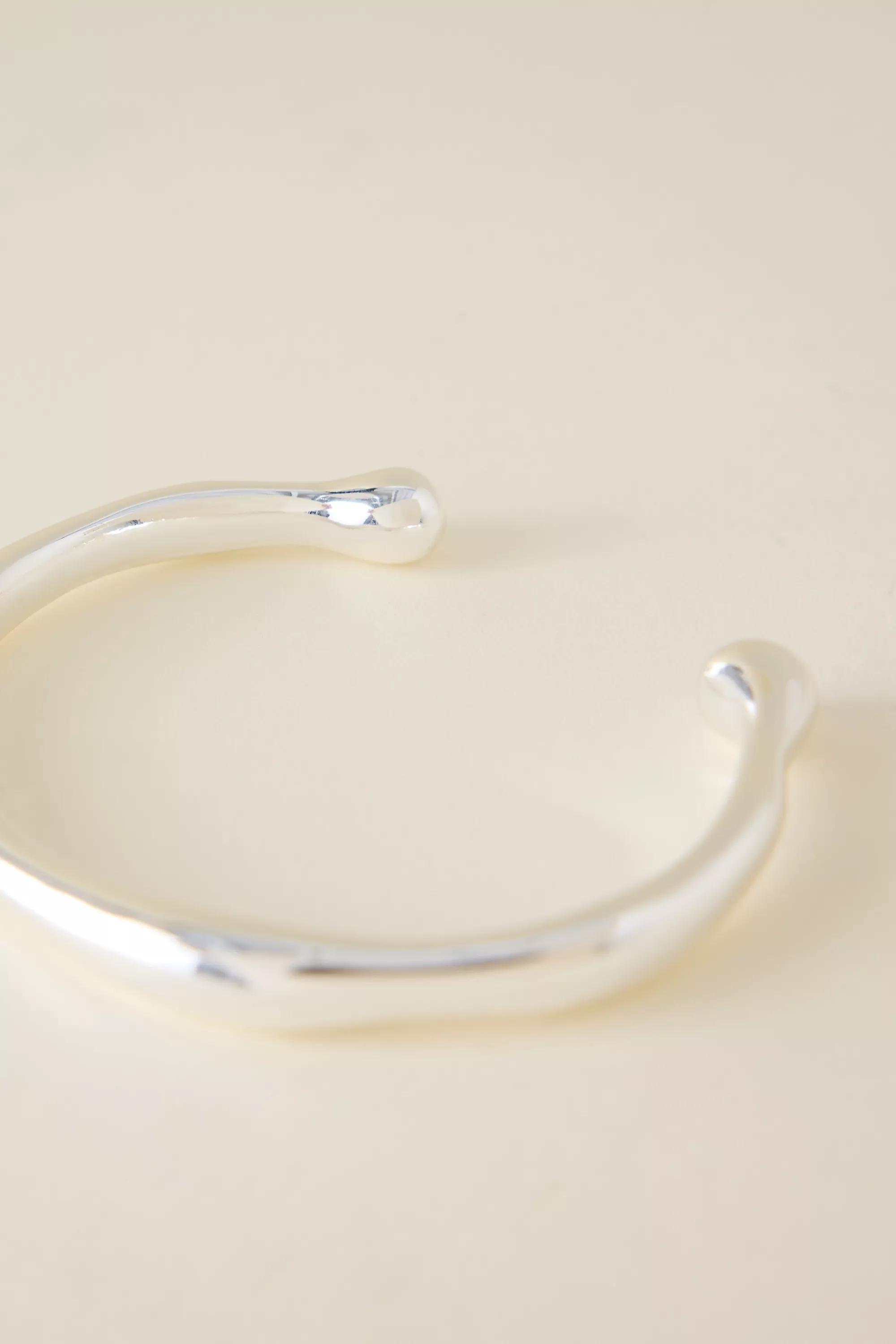 SILVER Hammered Cuff Bracelet, A501_0007, medium