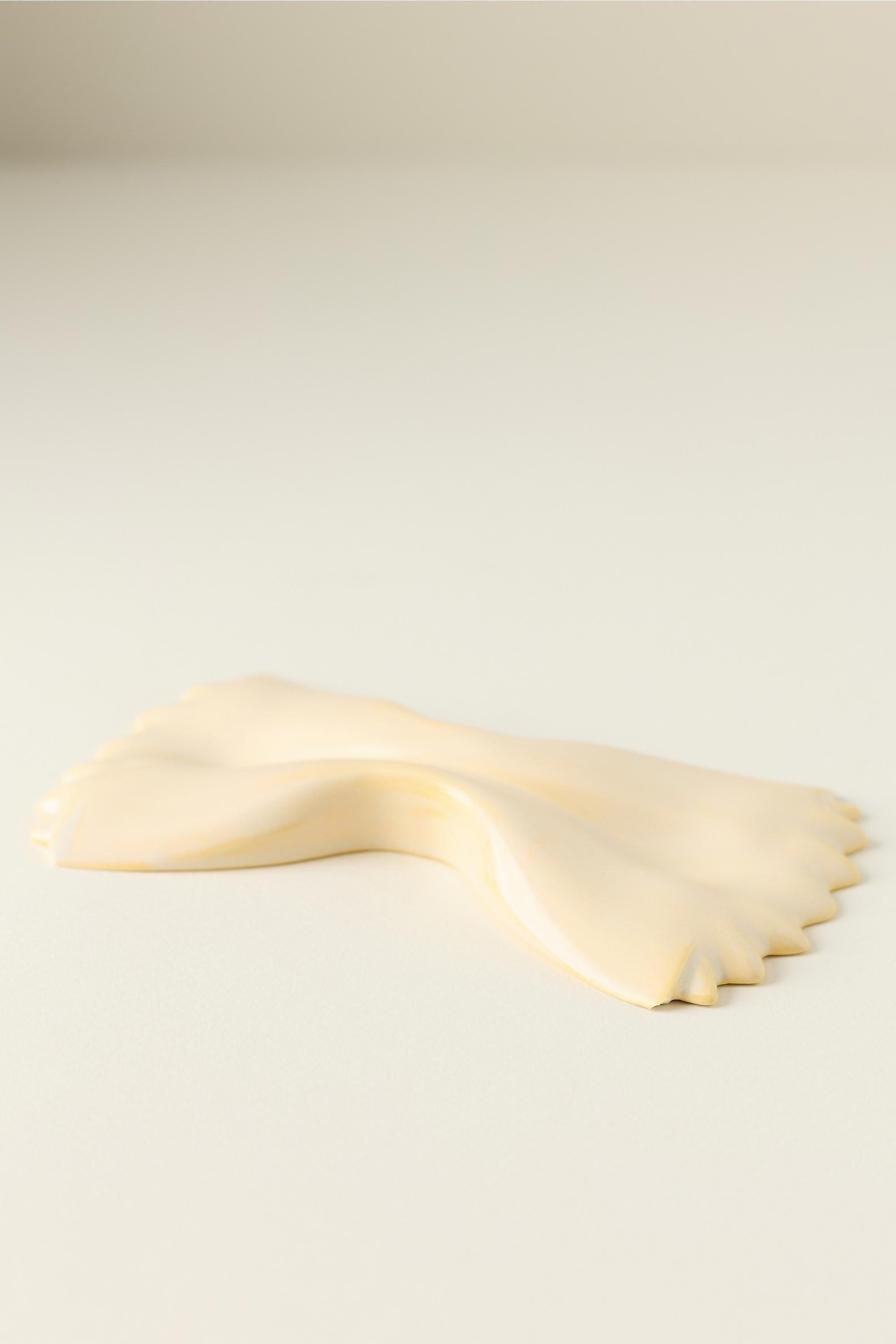 Hand painted Pasta Spoon Rest, Yellow, A501_0072, medium