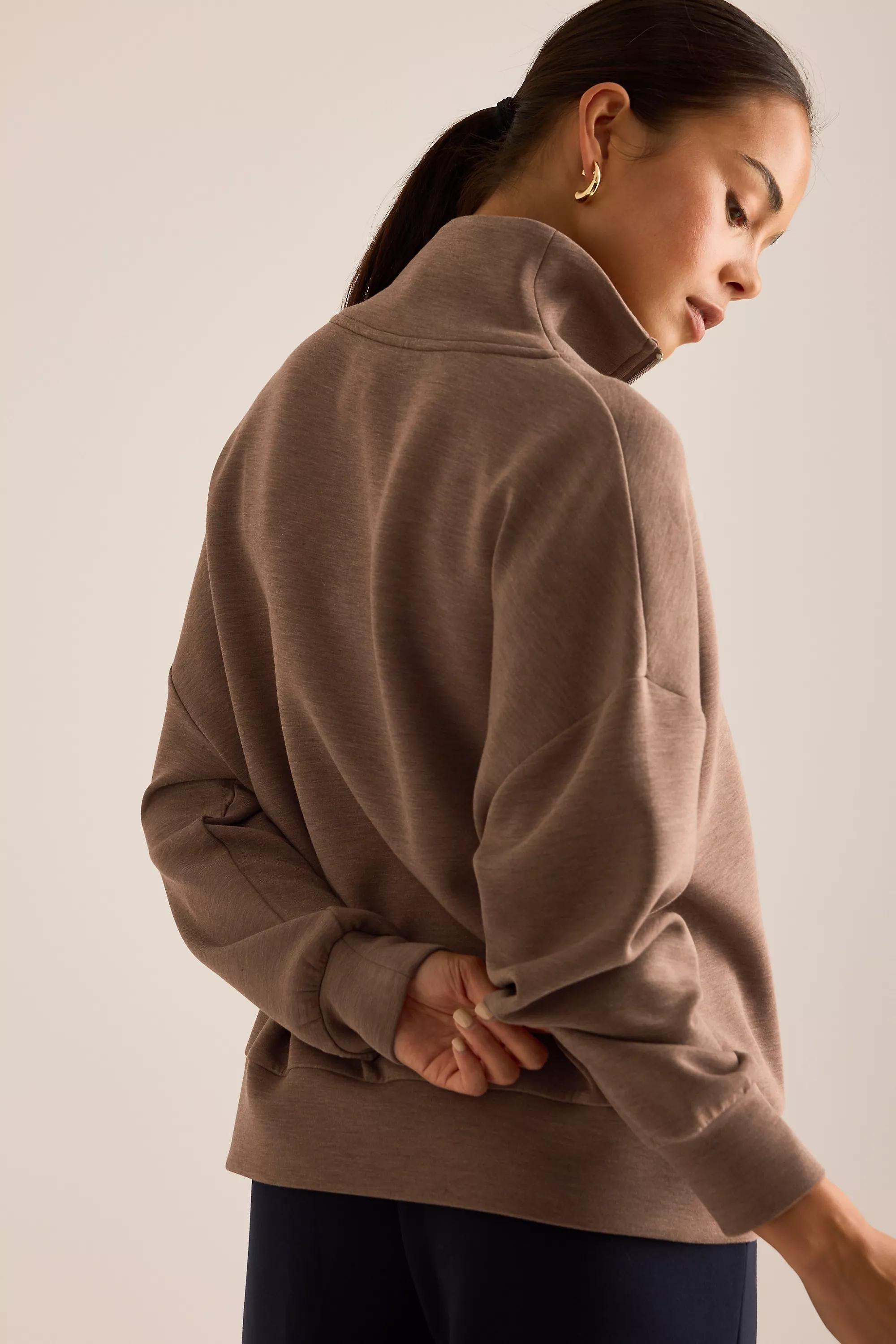 Varley Hawley Half-Zip Sweatshirt, Brown, A501_0027, large image number 1