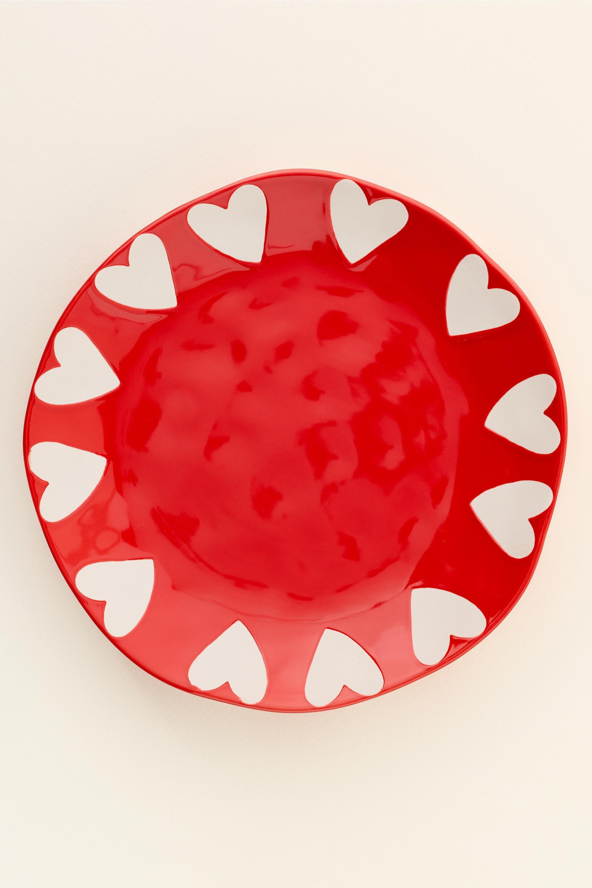 Vida Icon Stoneware Dessert Plate, Red, A501_0064, medium