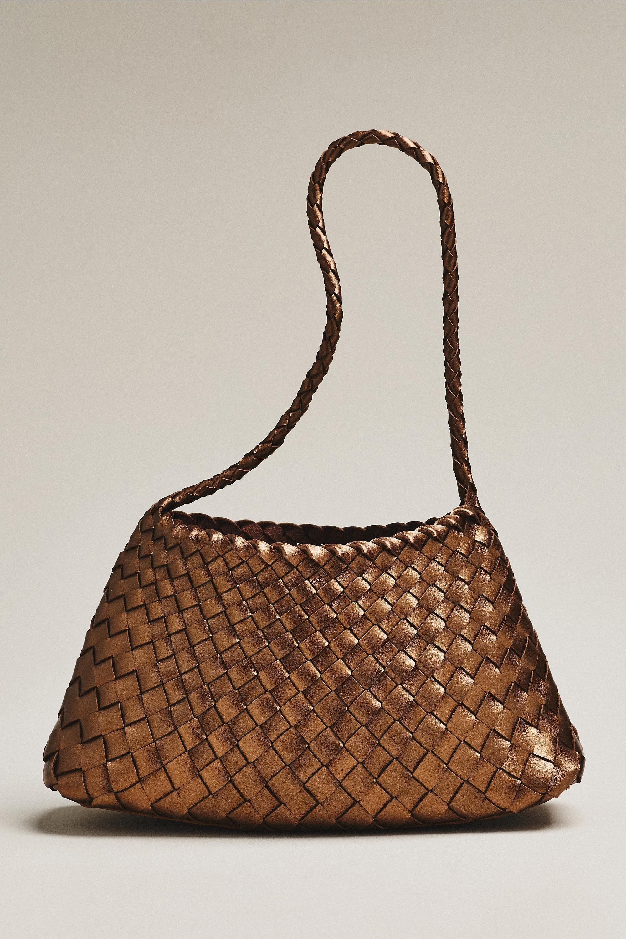 Calla Woven Shoulder Bag, Brown, Brown, large image number 0