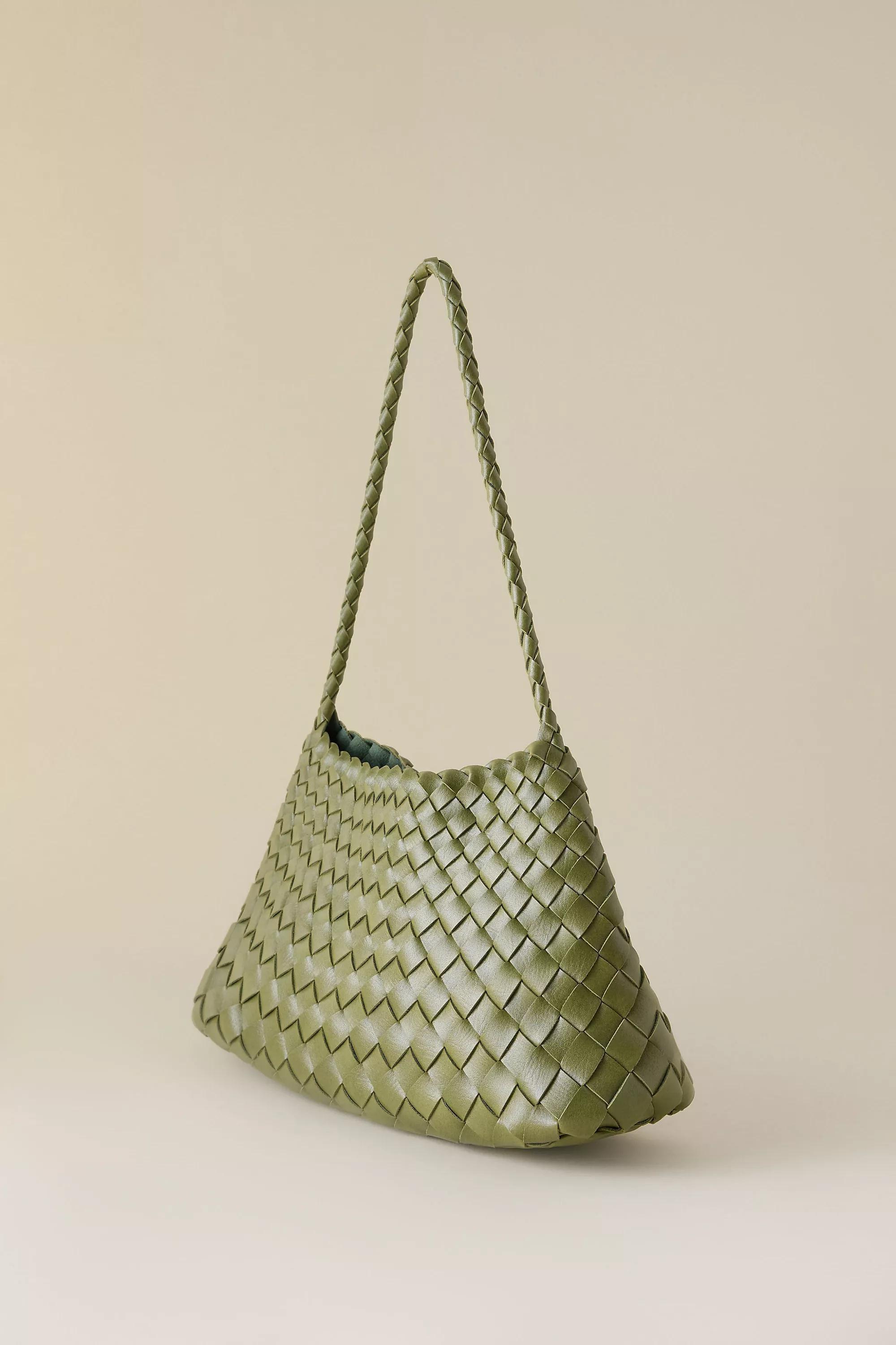 Calla Woven Shoulder Bag, Green, Green, medium