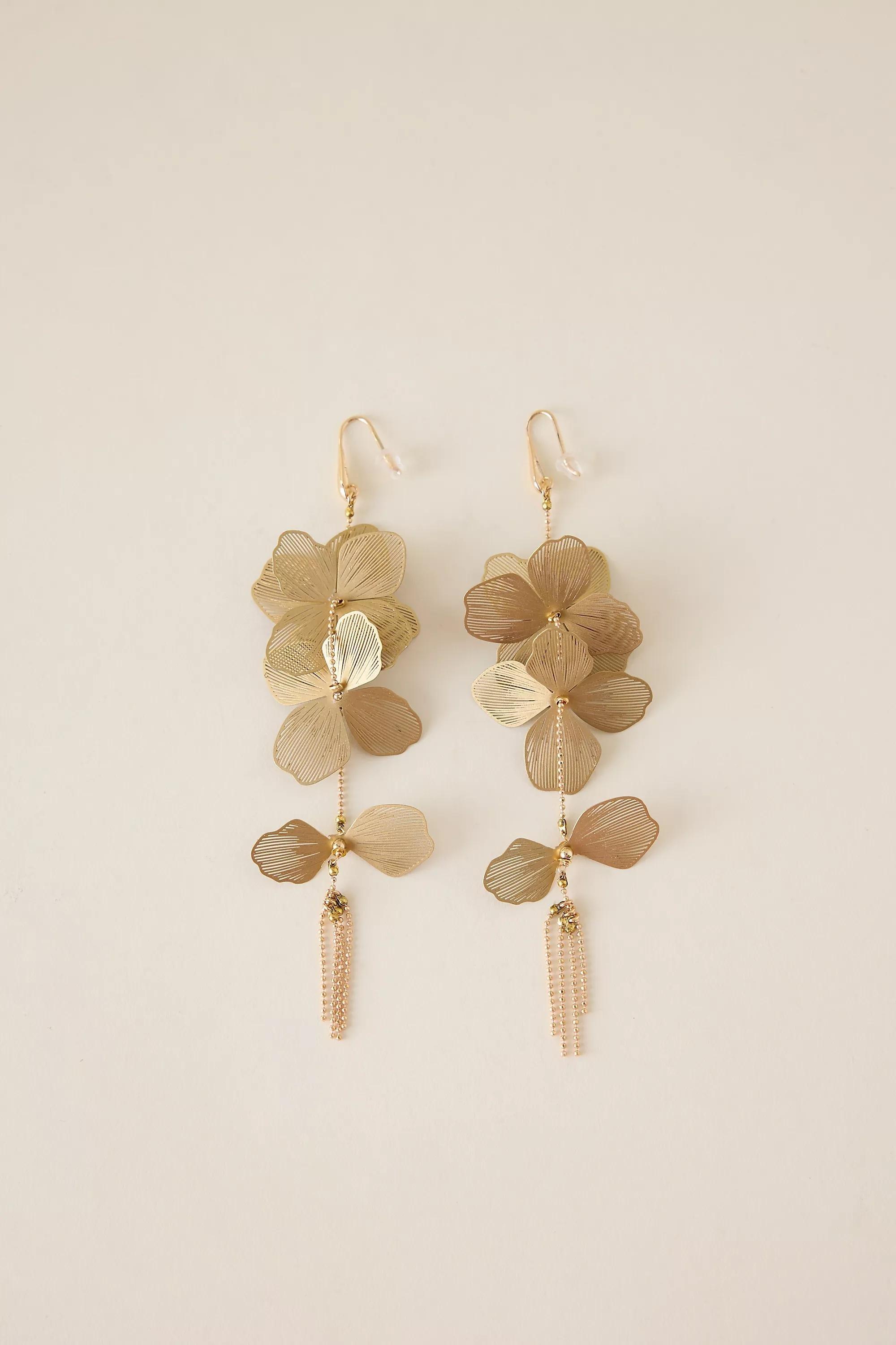 Nakamol Floral Earrings, Gold, A501_0070, large image number 0