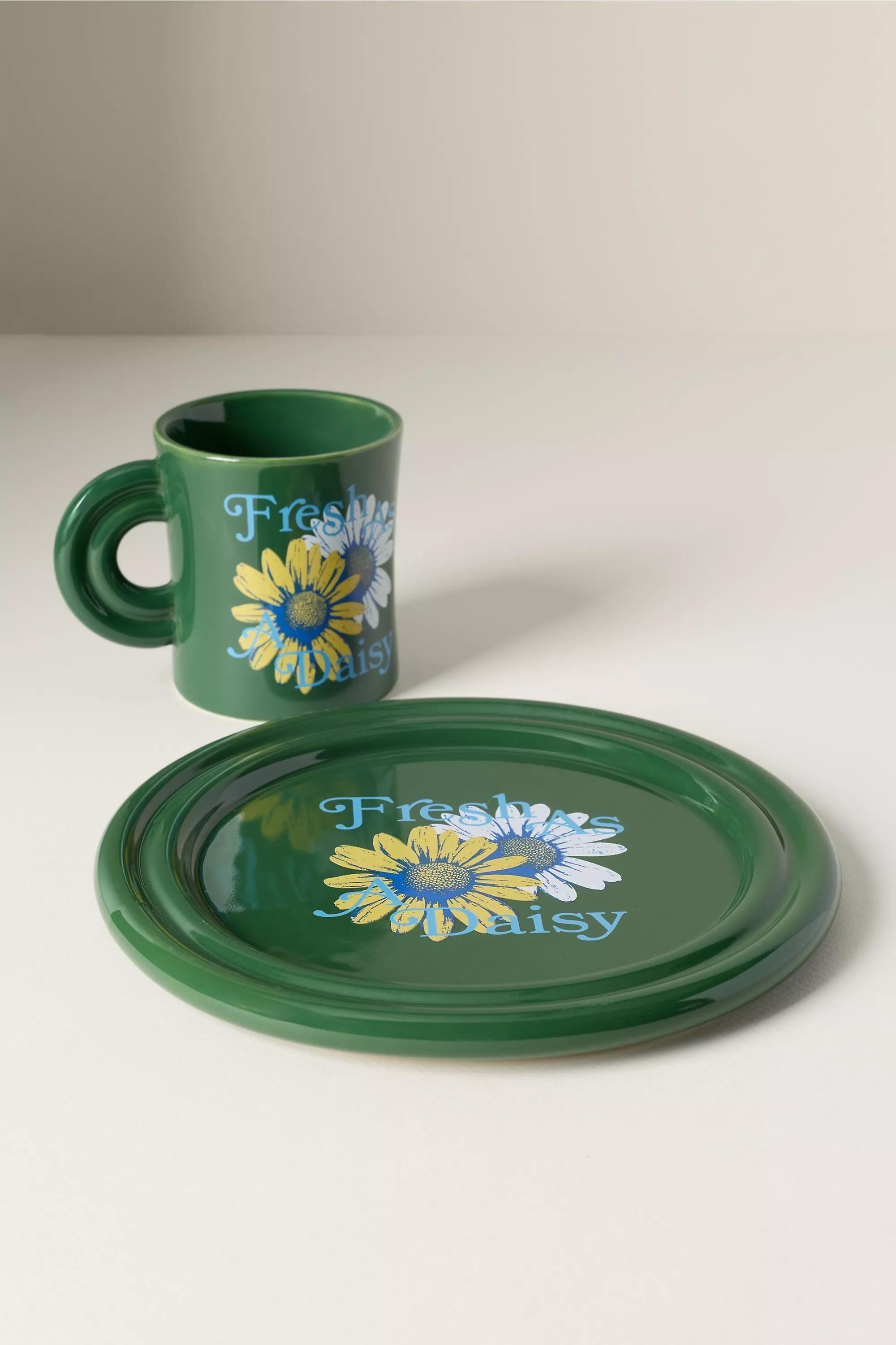 Ariane Stoneware Dessert Plate, Green, A501_0030, large image number 2