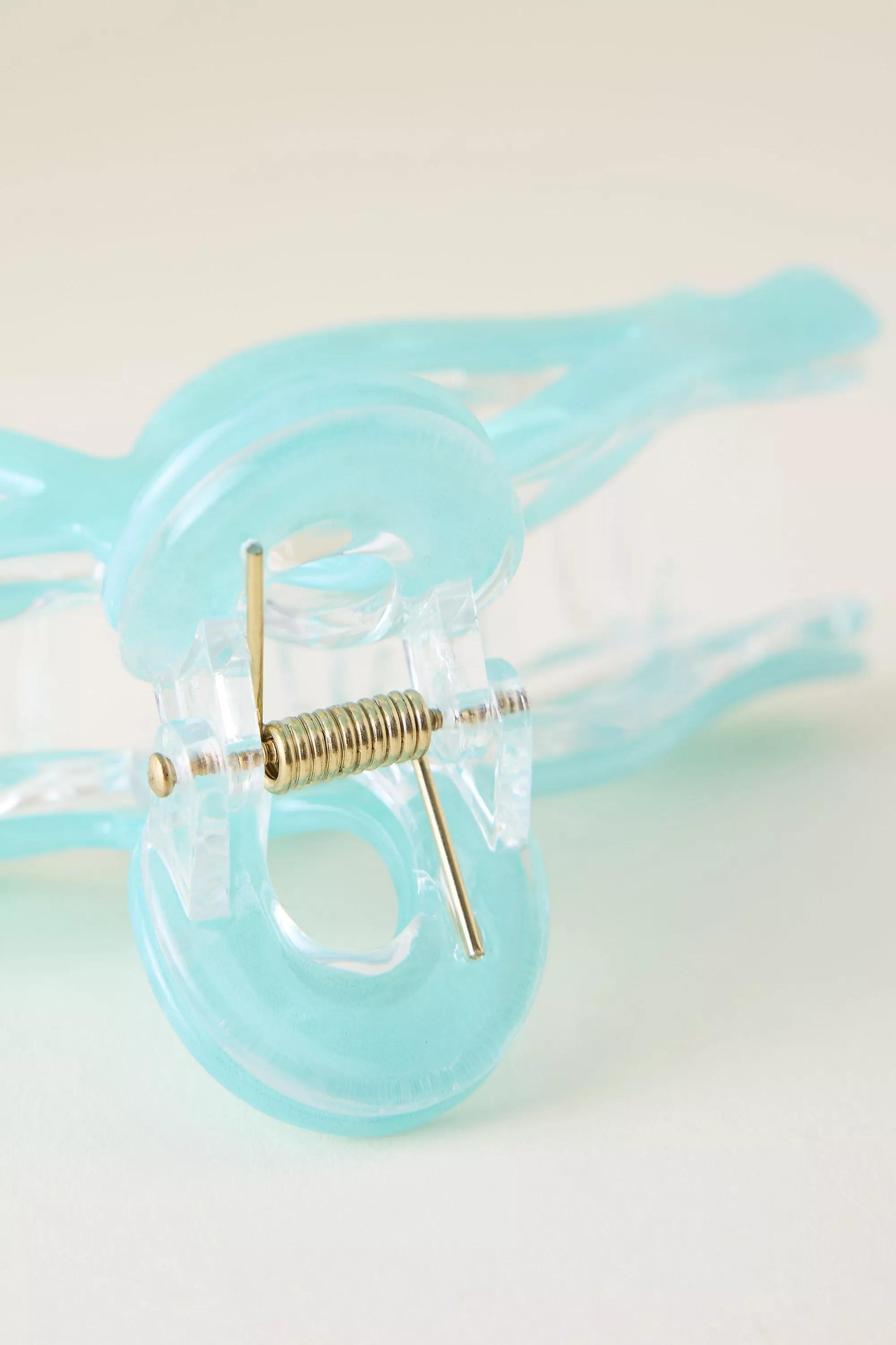 Resin Bow Claw Clip, Blue, A501_0040, large image number 2