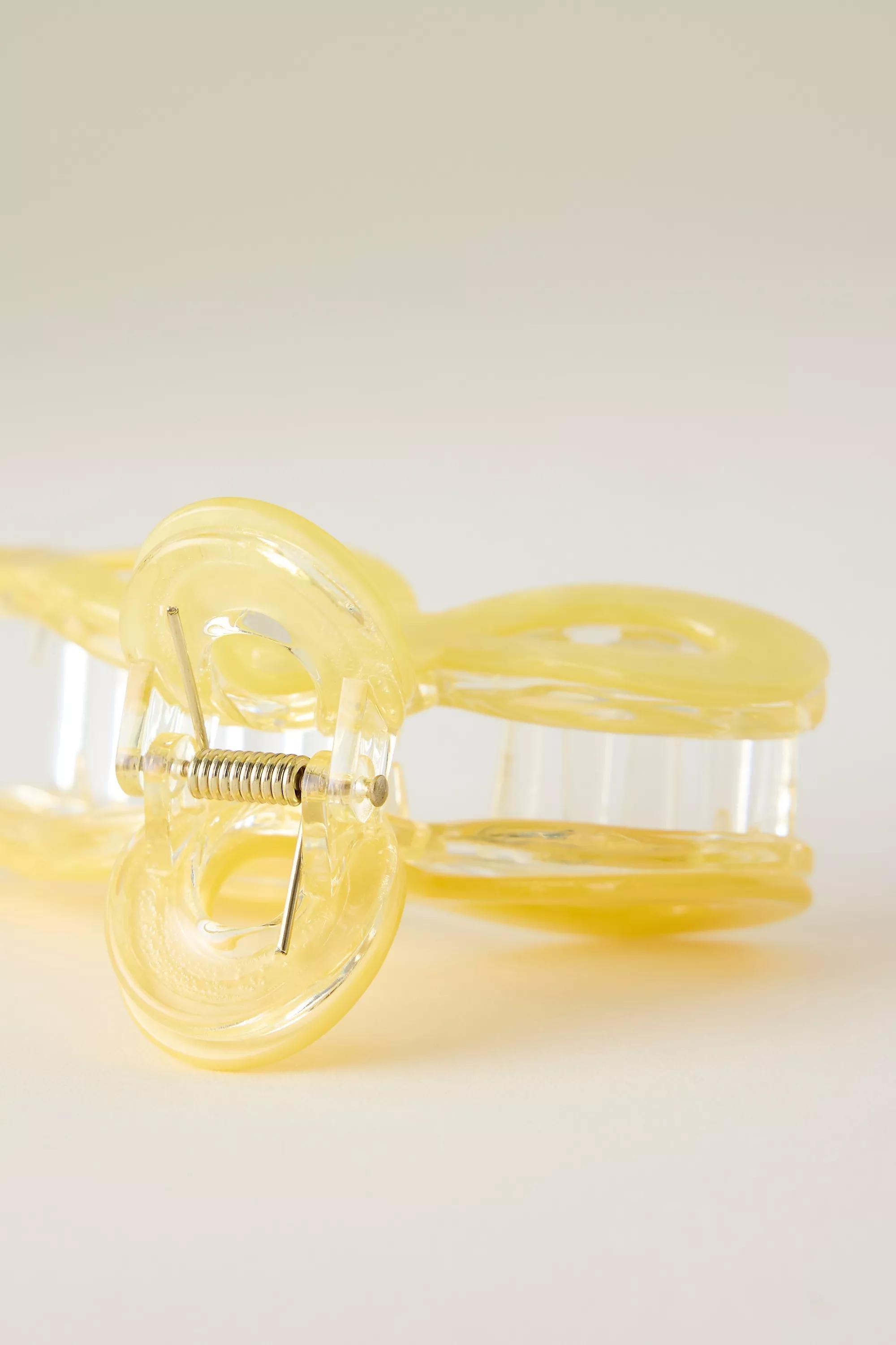 Resin Bow Hair Claw Clip, Yellow, A501_0072, medium