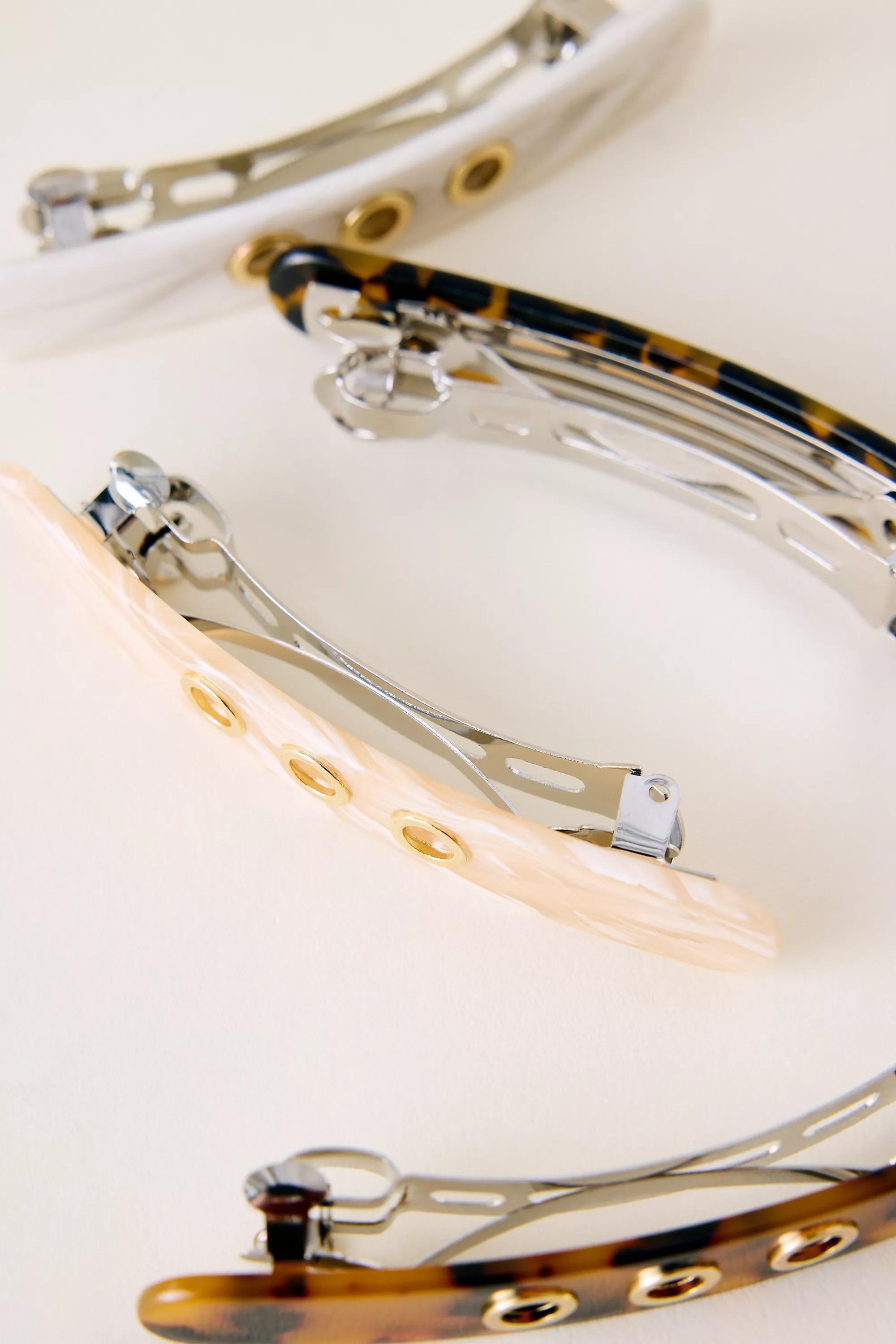 Eyelet Barrette Clips, Set Of 4, Multicolour, A501_0000, large image number 1