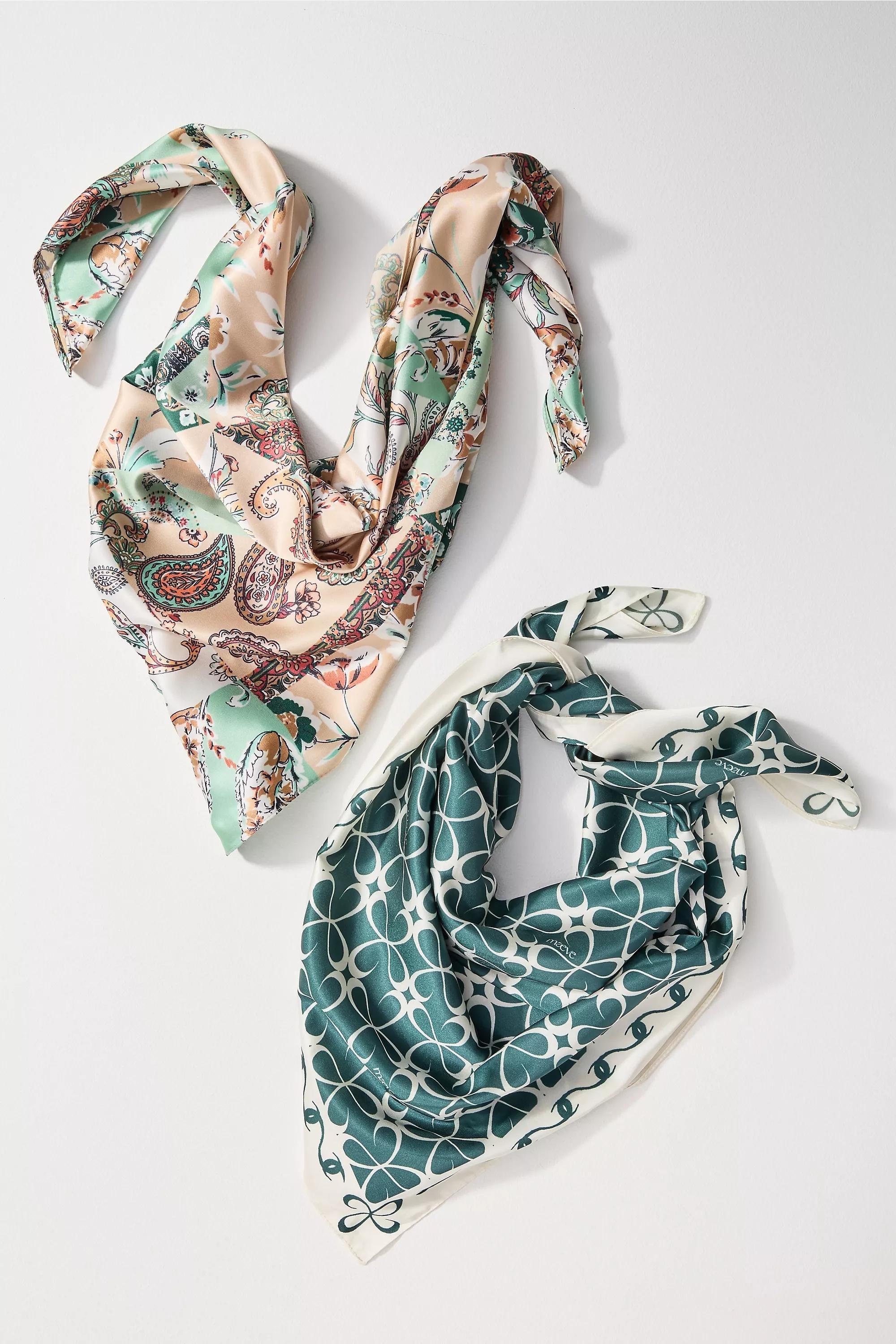 By Maeve Printed Hair Scarves, Set Of 2, Multicolour, A501_0000, large image number 1