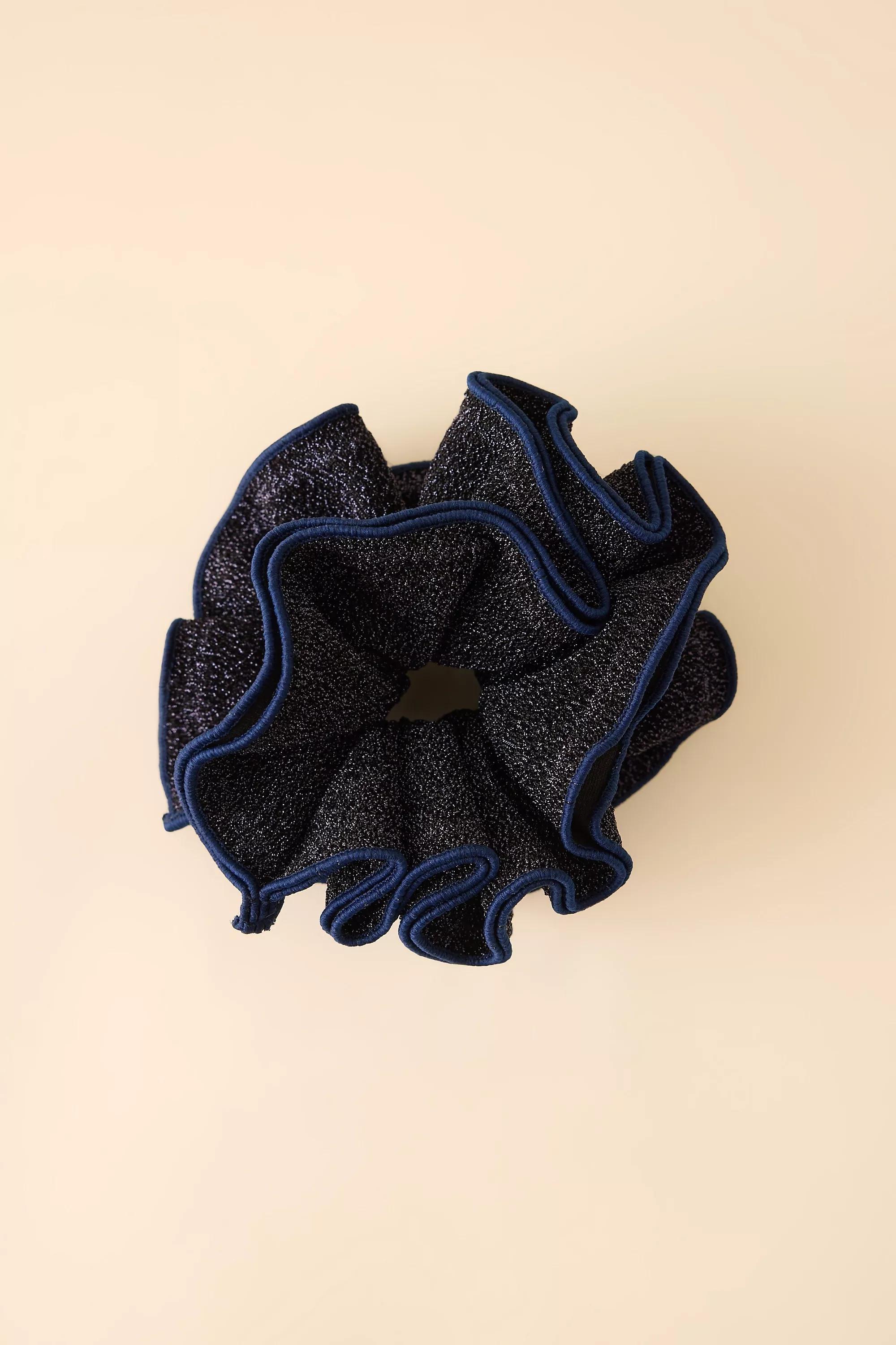 Lurex Oversized Hair Scrunchie, Silver, A501_0042, medium