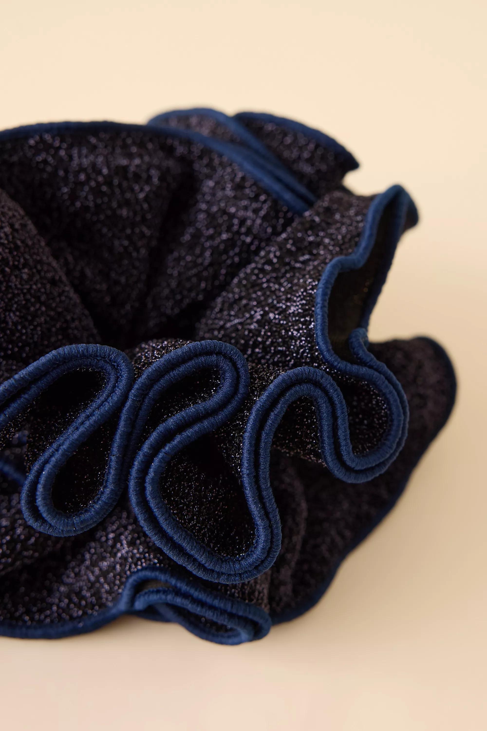 Lurex Oversized Hair Scrunchie, Silver, A501_0042, medium